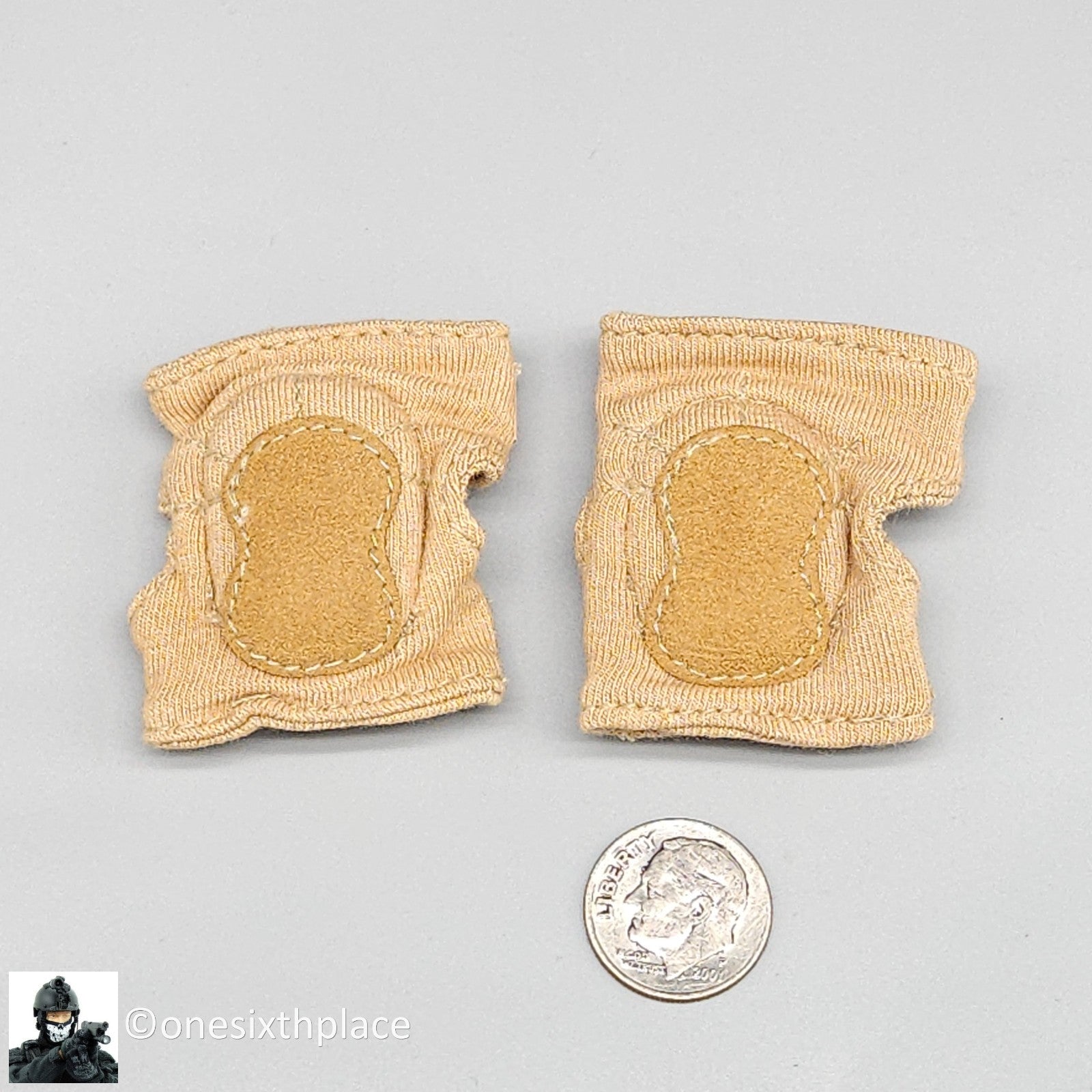 1:6 scale Toy Soldier Tan Neoprene Knee Pads for 12" Figures