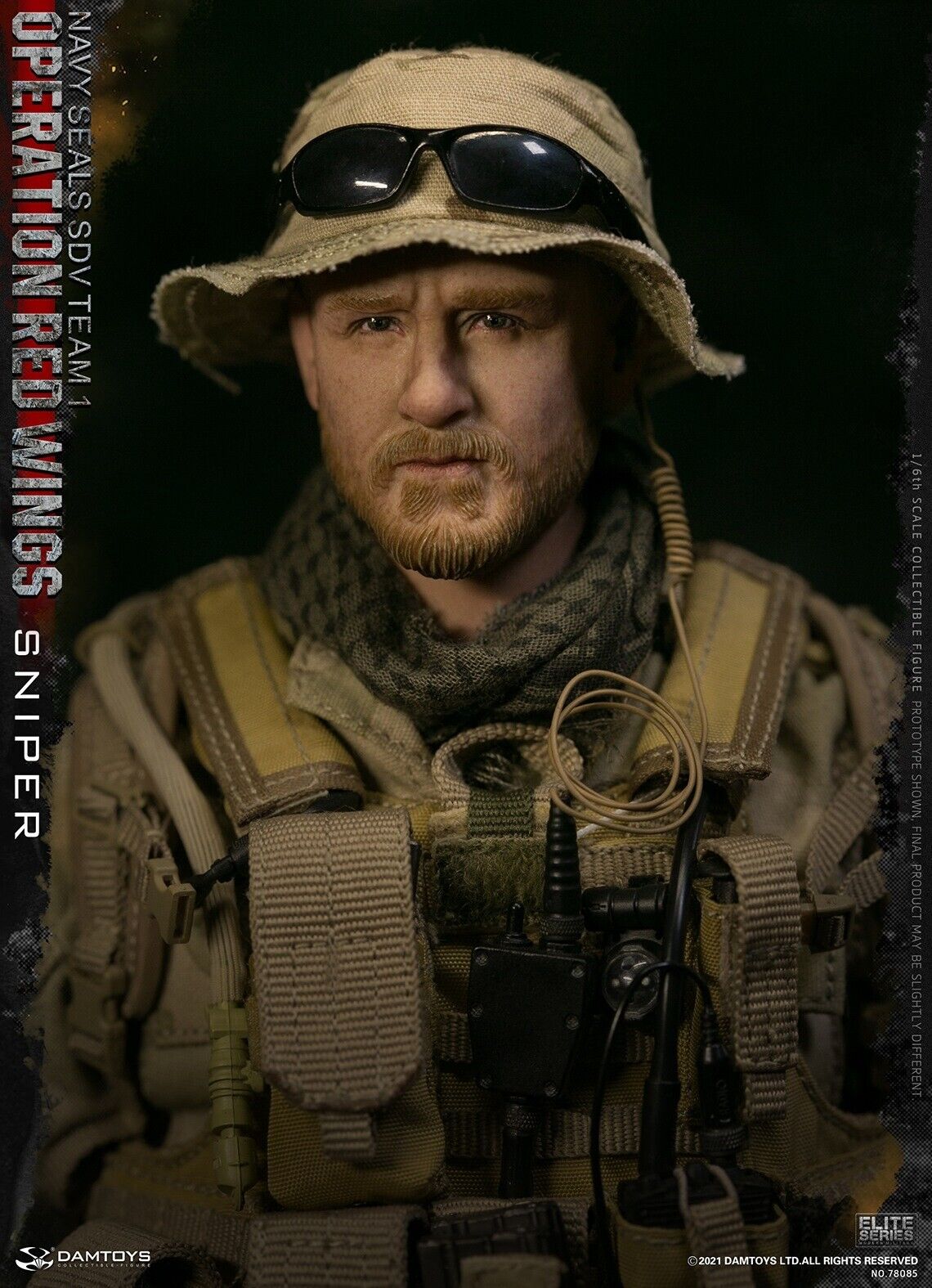 1:6 scale DamToys Navy SEAL Operation Red Wings Sniper Male Head Sculpt