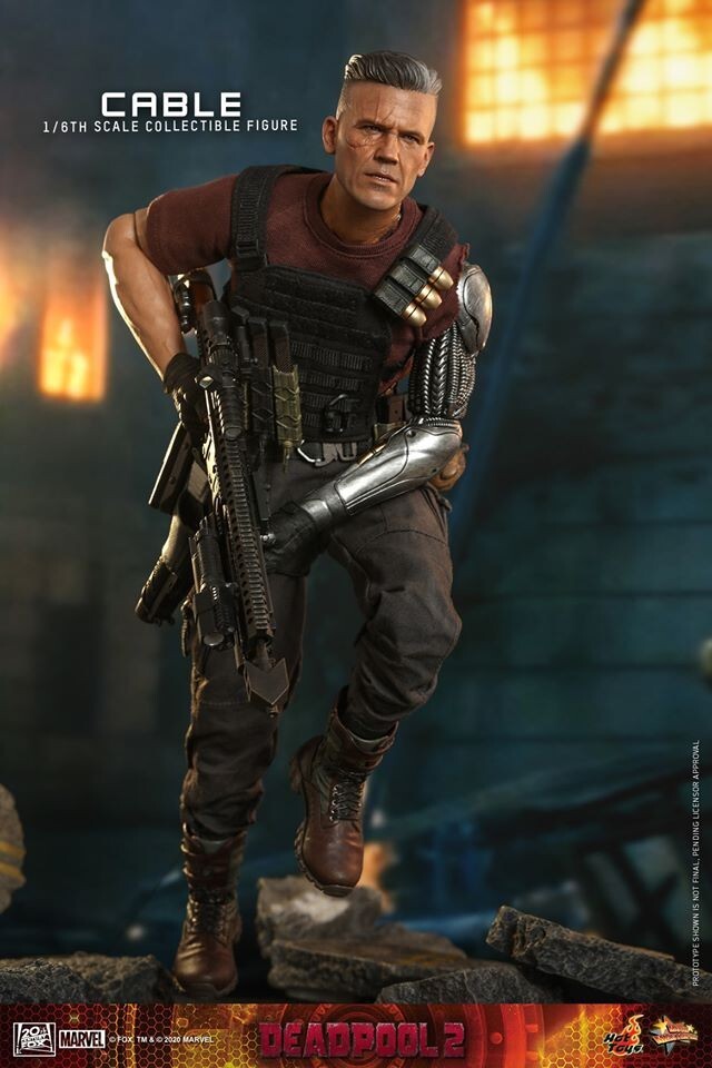 1:6 scale Hot Toys Deadpool 2 Cable Burgundy Torn T-Shirt for 12" Figures MMS583