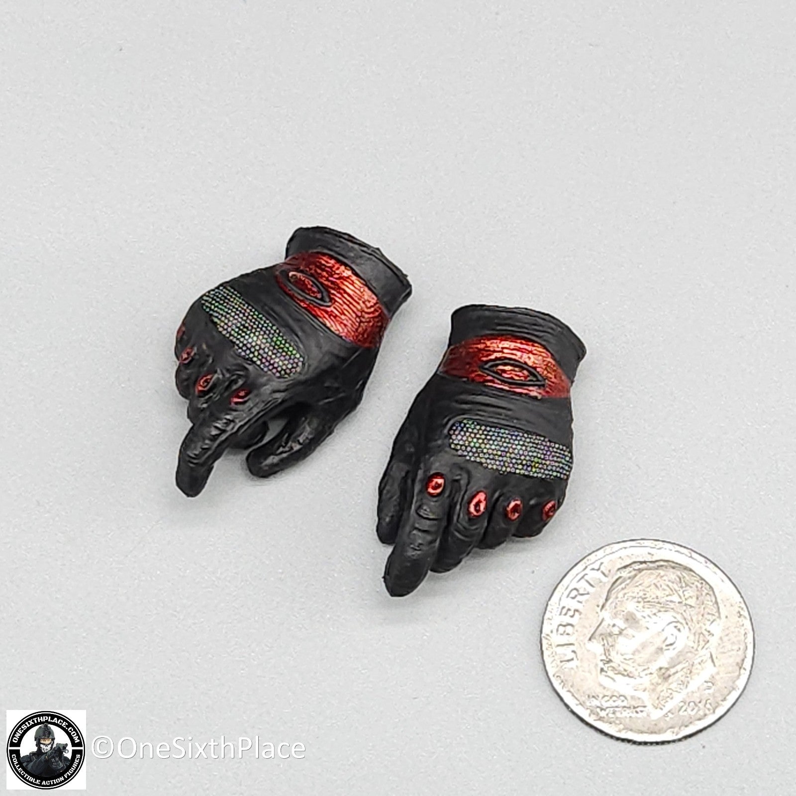 1:6 scale Fire Girl Female CQB Tactical Agent Black Red Gloves for 12" Figures
