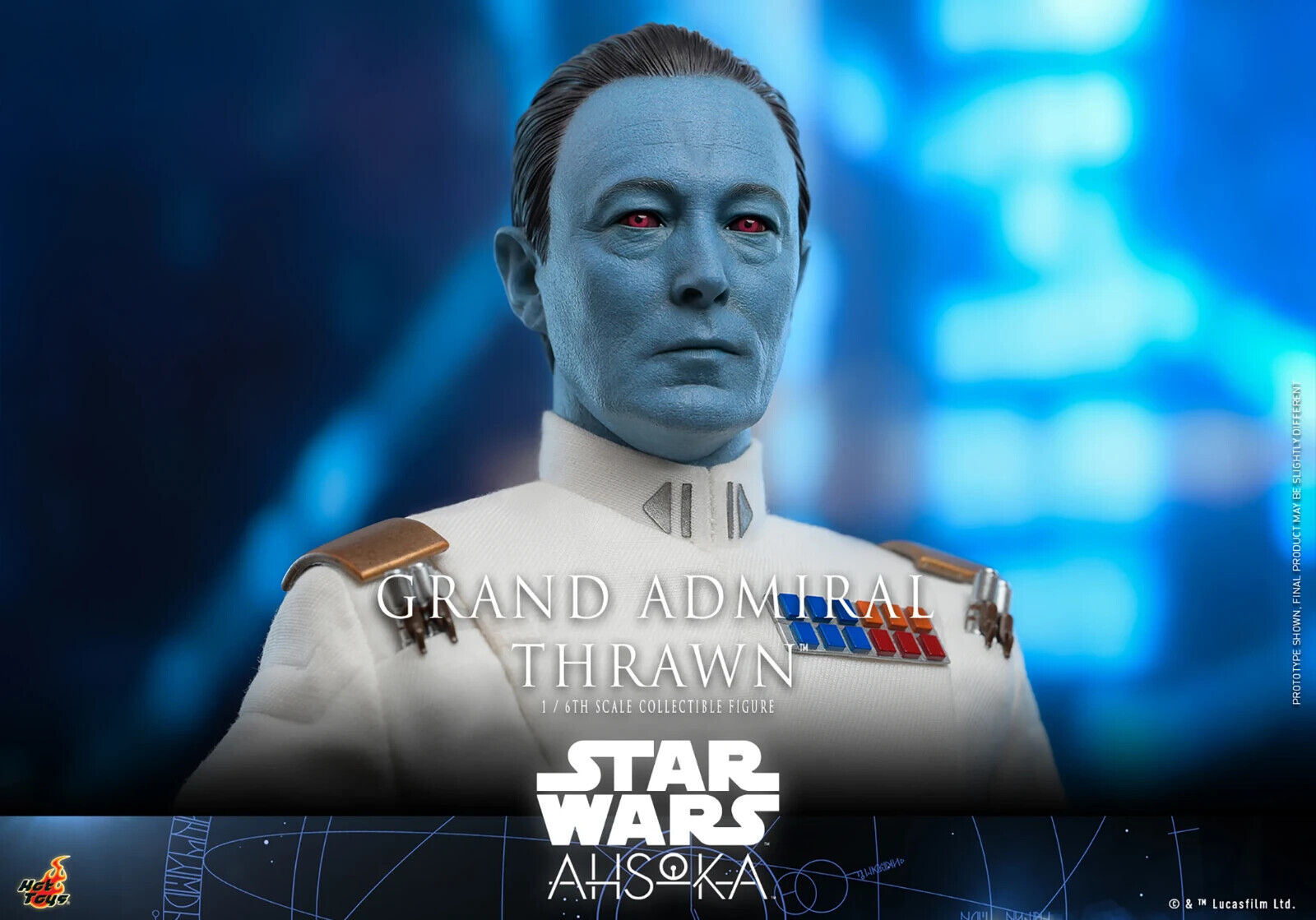 1:6 Scale Hot Toys Star Wars Ahsoka Grand Admiral Thrawn 12" Figure TMS116