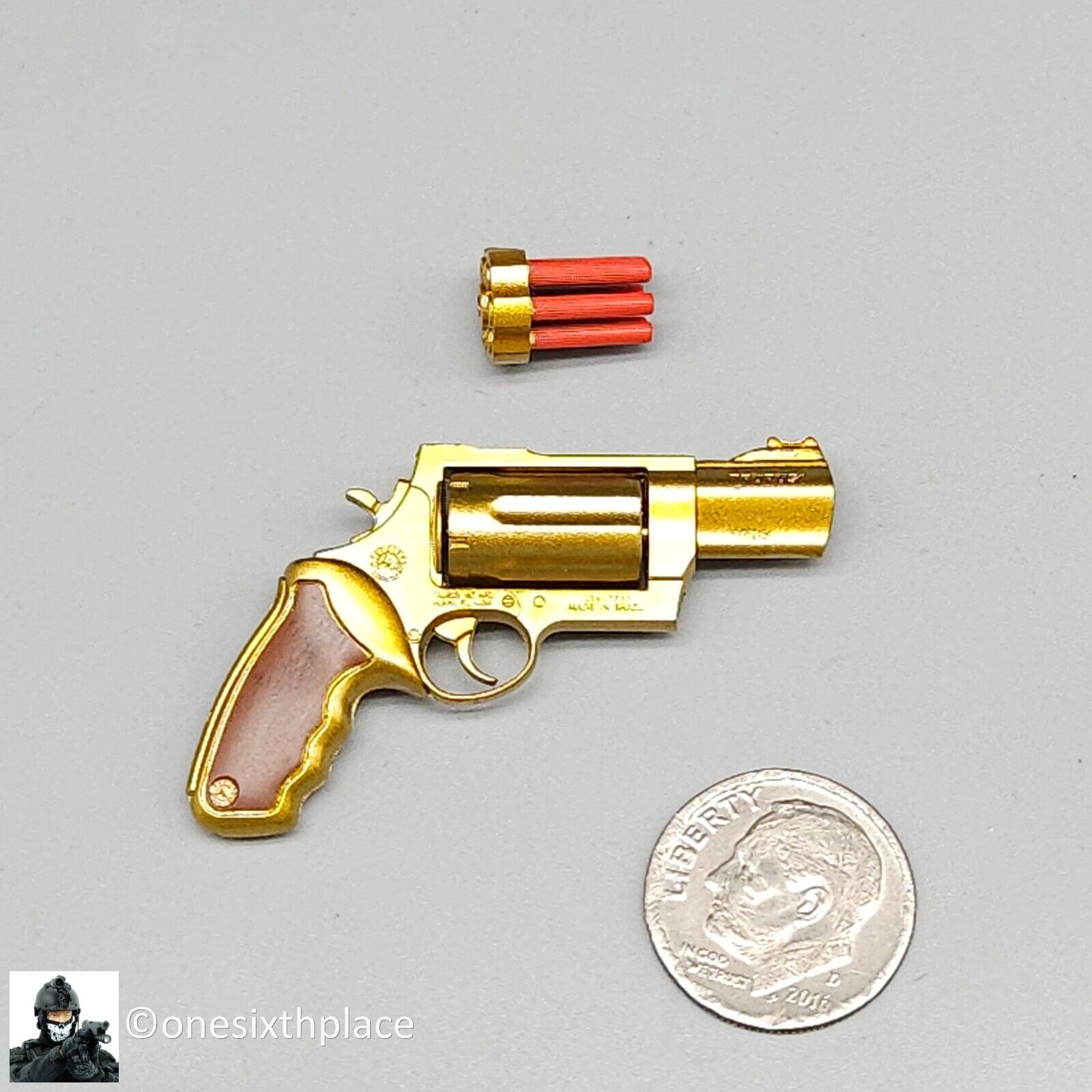 1:6 scale DamToys Gangster's Kingdom Diamond Angelo Gold Revolver 12" Figures