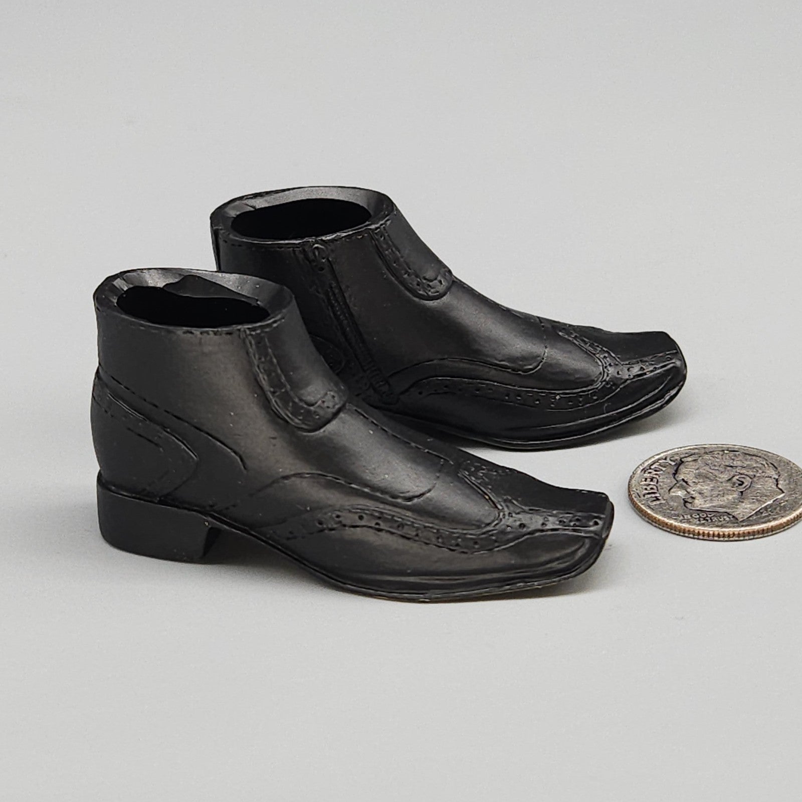 1:6 scale Triad Toys Mens Dress Boots Shoes (Foot Type) for 12" Figures
