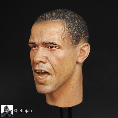 1:6 DiD Barack Obama Black AA Male Head Sculpt for 12" Figures