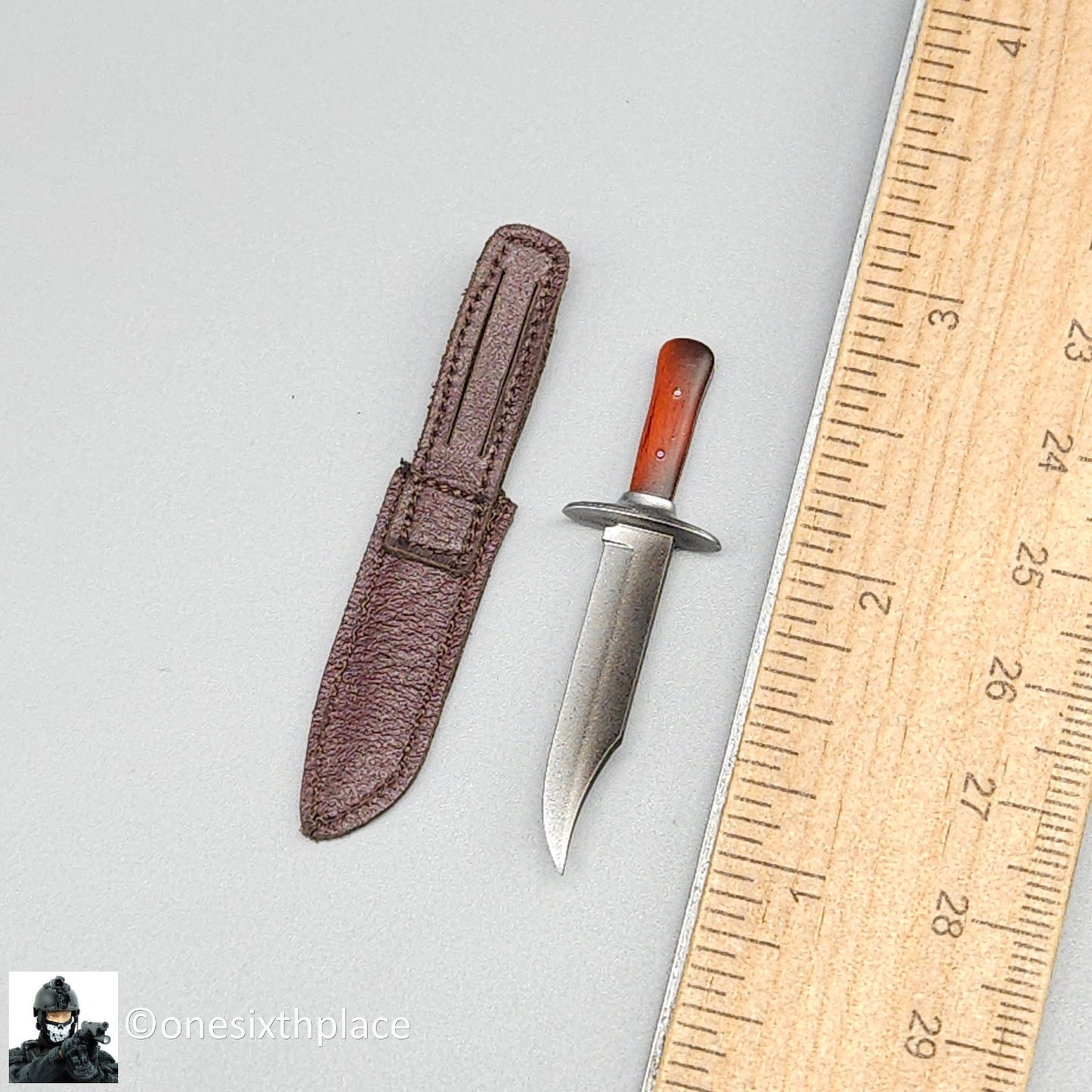 1:6 scale VTS Toys Red Wilderness Rider Knife & Sheath for 12" Figures