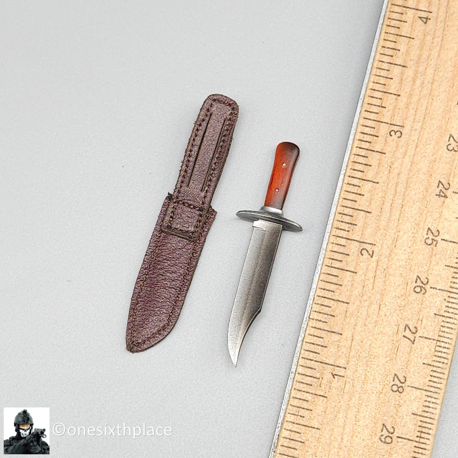 1:6 scale VTS Toys Red Wilderness Rider Knife & Sheath for 12" Figures