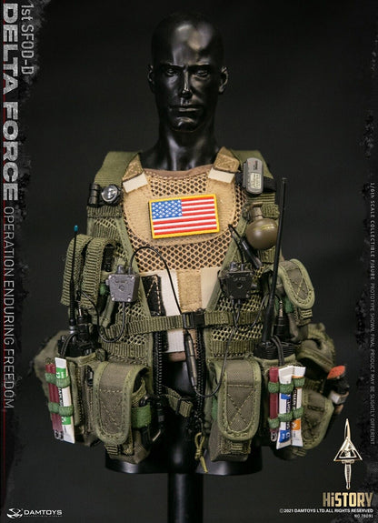 1:6 Damtoys 1st SFOD-D Enduring Freedom Green FLC Vest w/ Back Panel 12" Figures