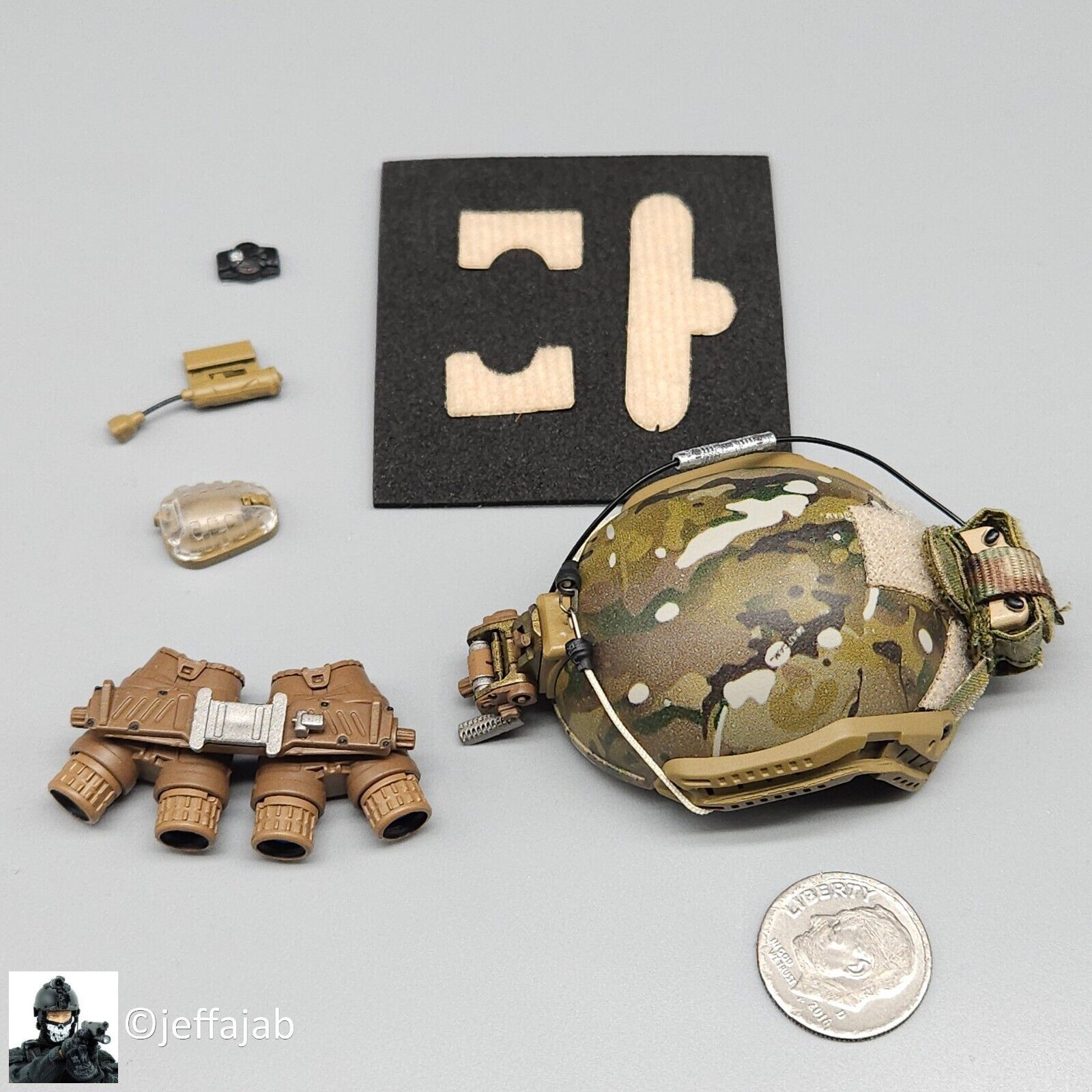 1:6 Easy & Simple Delta Force Chronology 2016 Multicam Helmet Set for 12" Figure