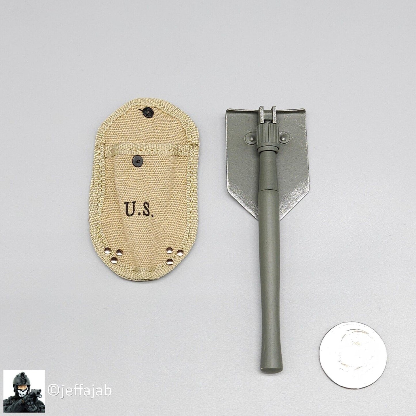 1/6 scale DiD WWII 29th Infantry Corporal Upham Shovel w/ Pouch for 12" Figures