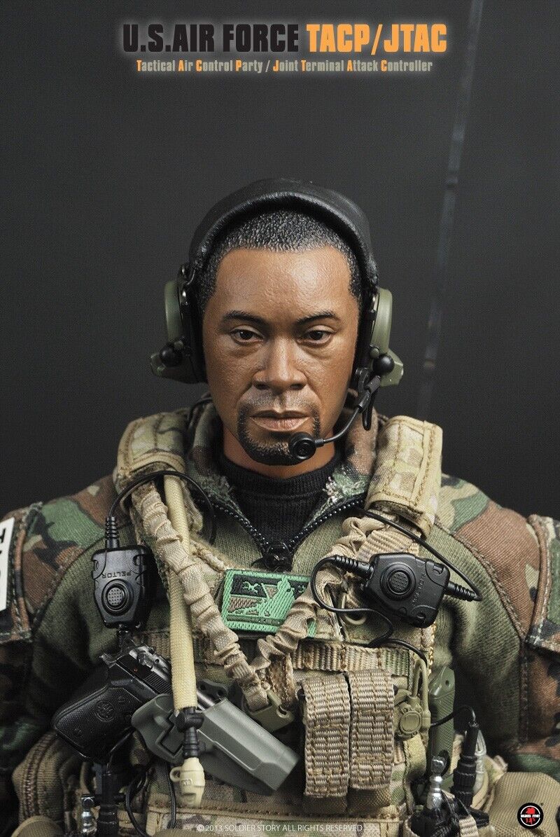 1/6 scale Soldier Story US Air Force TACP JTAC Black Male Head Sculpt 12" Figure