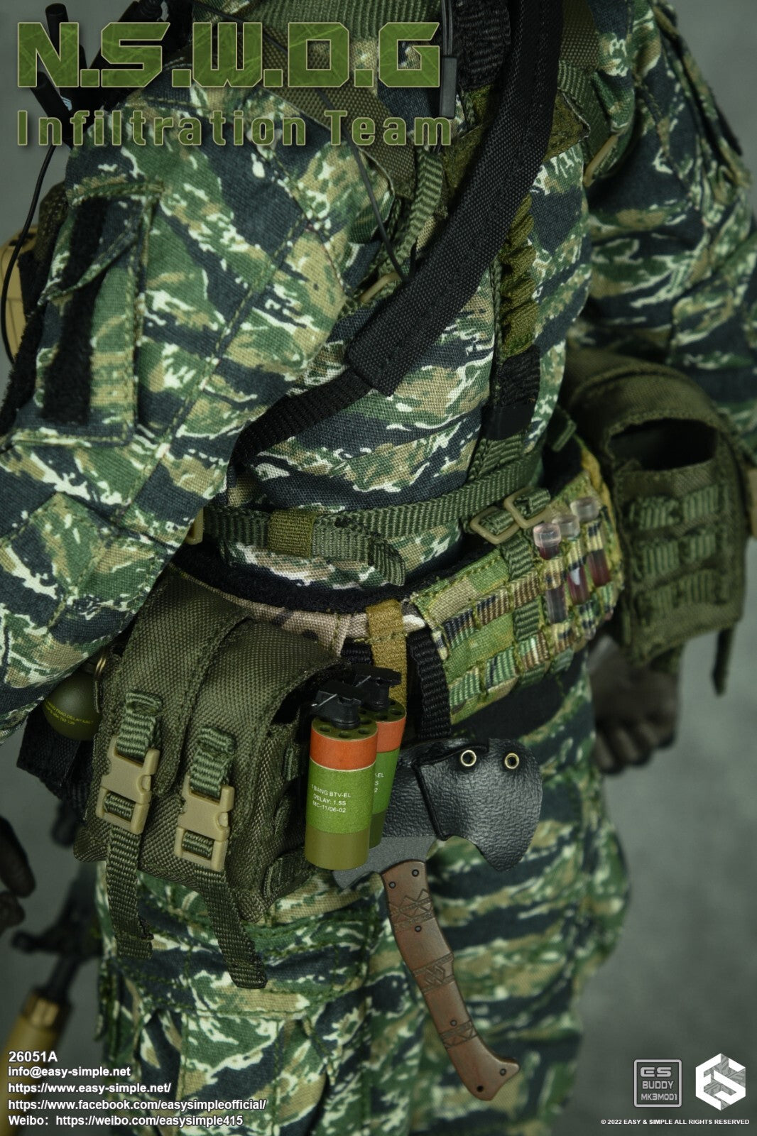 1:6 Easy & Simple NSWDG Infiltration Team Green SAW Ammo Pouch for 12" Figures