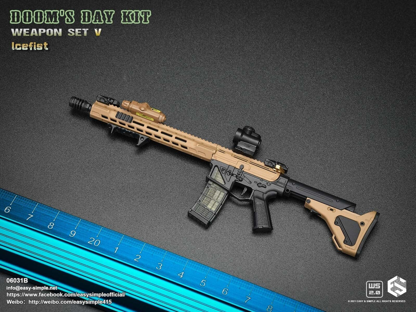 1:6 Easy & Simple Doom's Day Kit V FDE Skeletonized M4 Rifle Set for 12" Figures