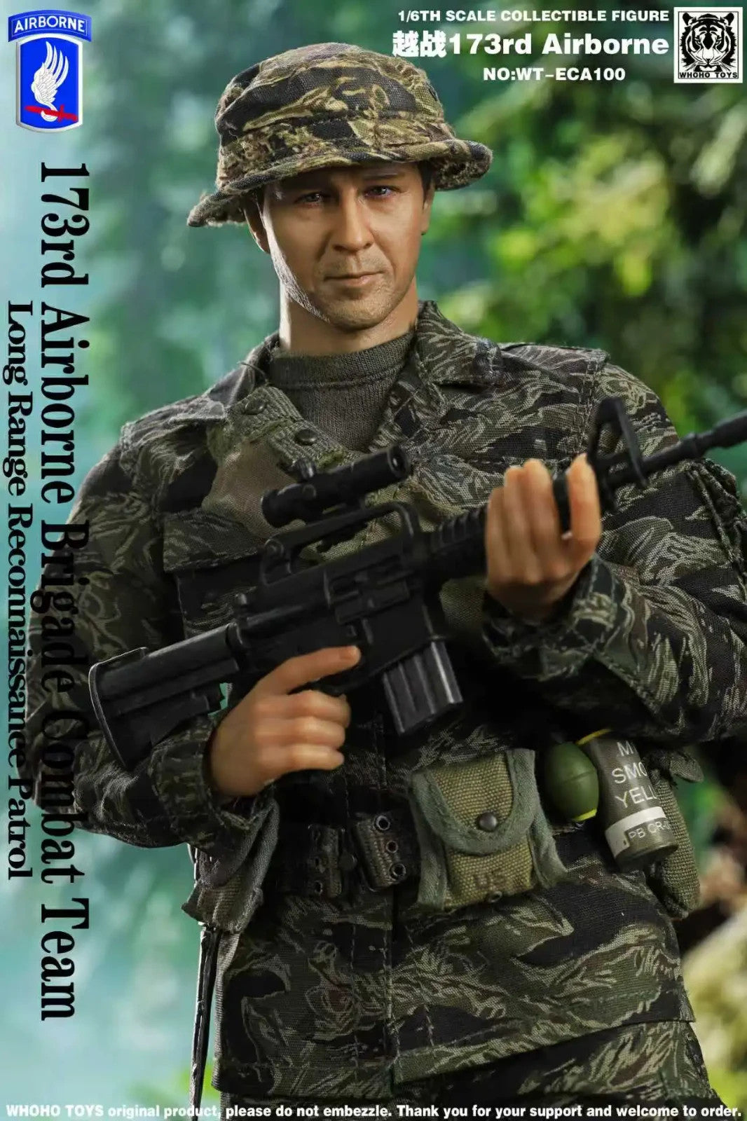 1:6 scale Whoho Toys Vietnam 173rd Airborne Green MICH Helmet for 12" Figures