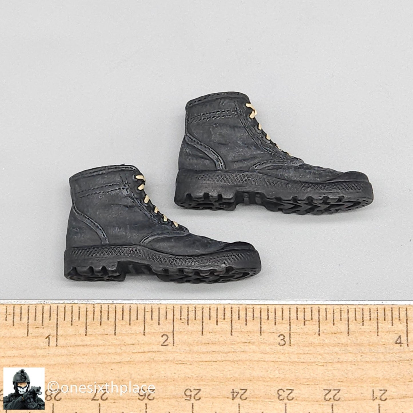 1:6 21C Century Toys Female Black Tactical Boots (Foot Type) for 12" Figures