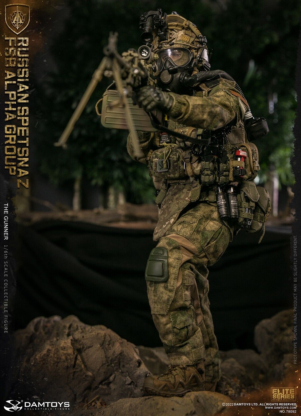 1:6 DamToys Russian Spetsnaz FSB Alpha Group Gunner OD 5.56 Ammo Pouch (x1)
