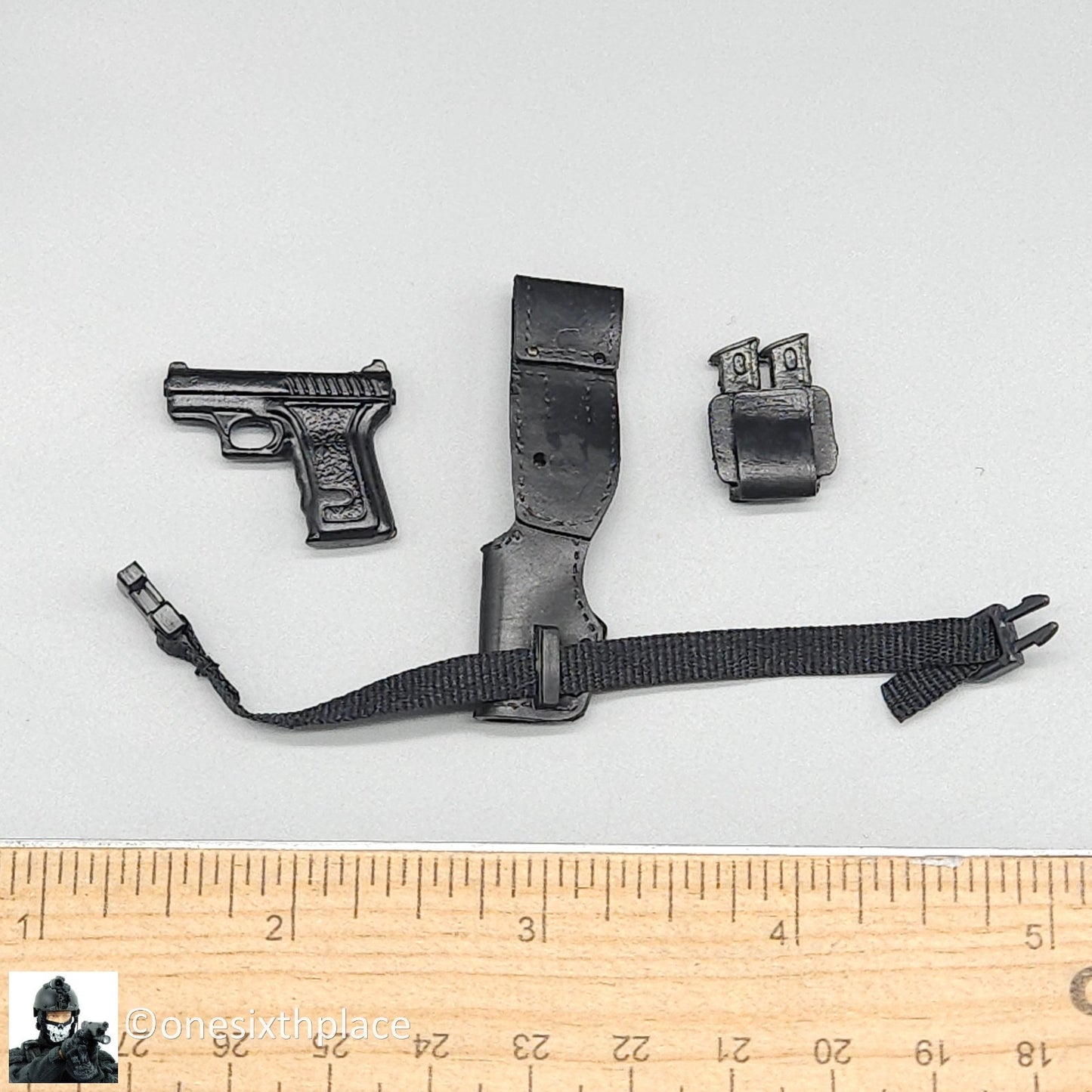 1:6 scale BBI GSG-9 Konrad Metal Pistol w/ Holster & Mag Pouch for 12" Figures