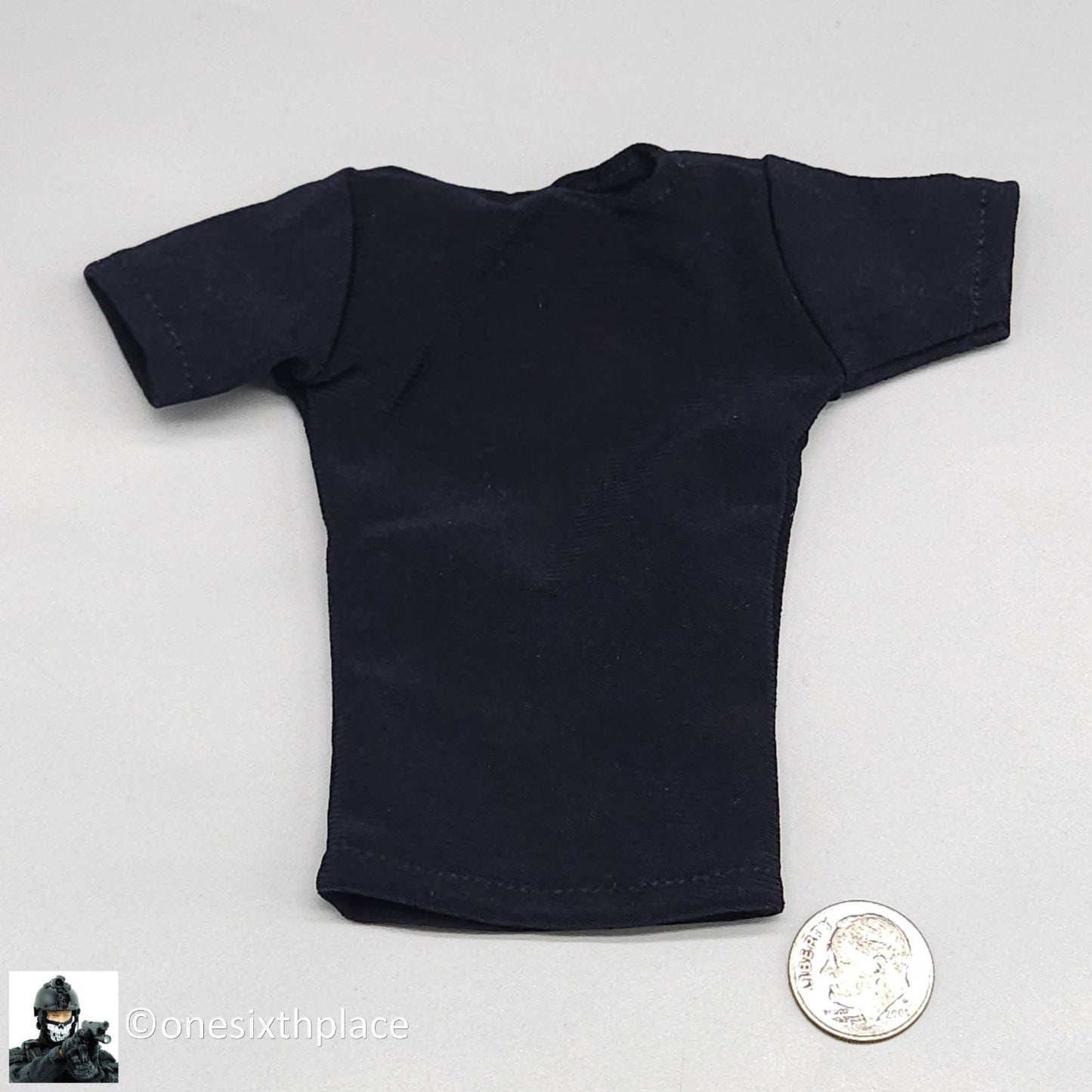 1:6 scale Triad Toys Mens Dark Blue T-Shirt for 12" Figures