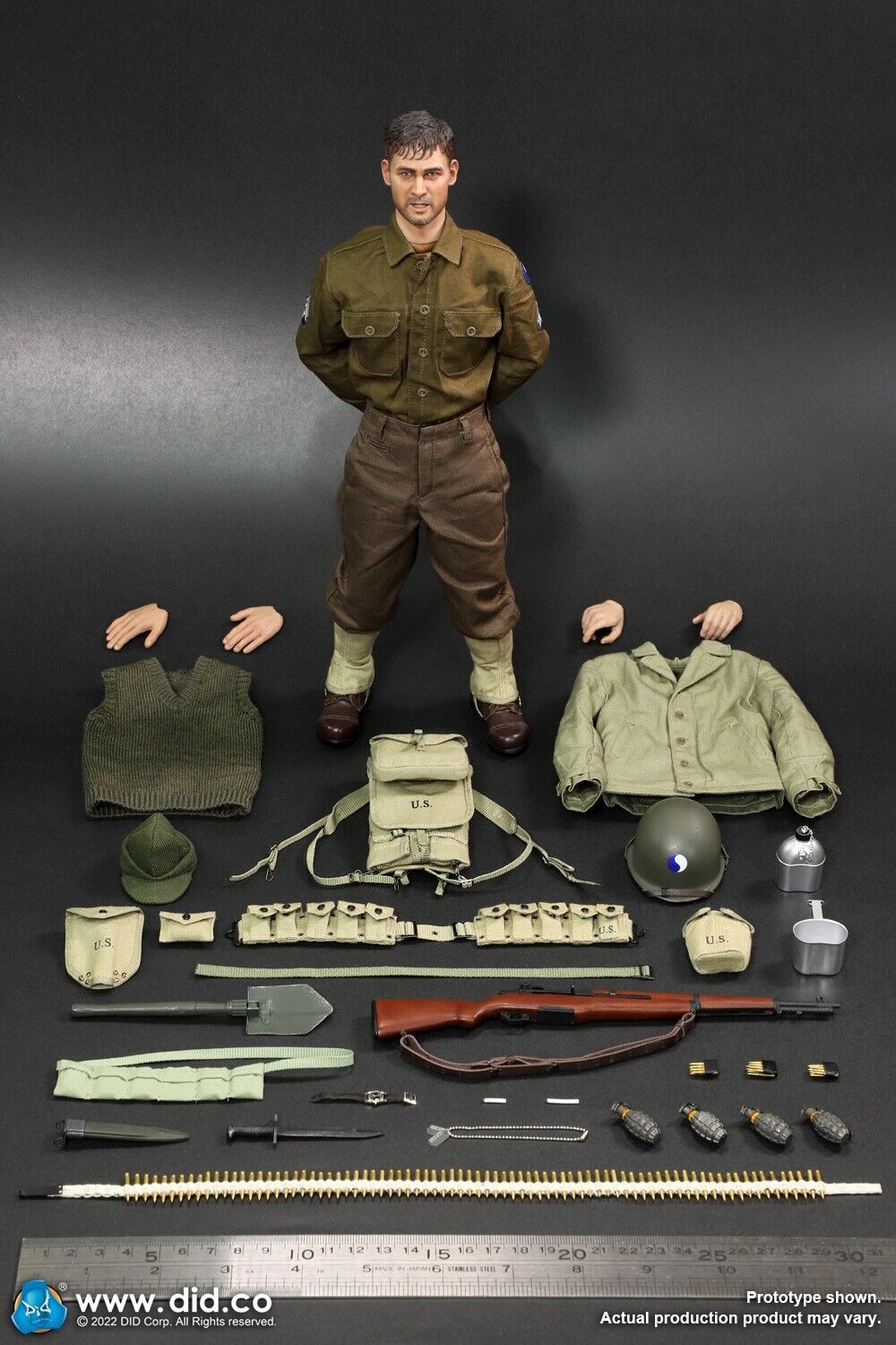 1/6 scale DiD WWII 29th Infantry Corporal Upham Shovel w/ Pouch for 12" Figures