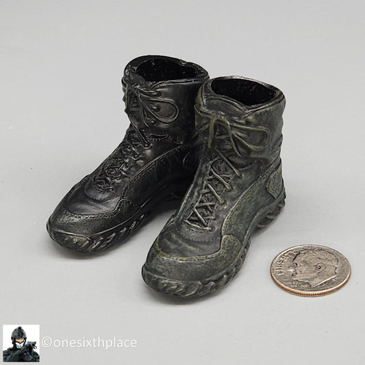1:6 scale ExperToys Ranger Molded Black Oakley Boots (Foot Type) for 12" Figures