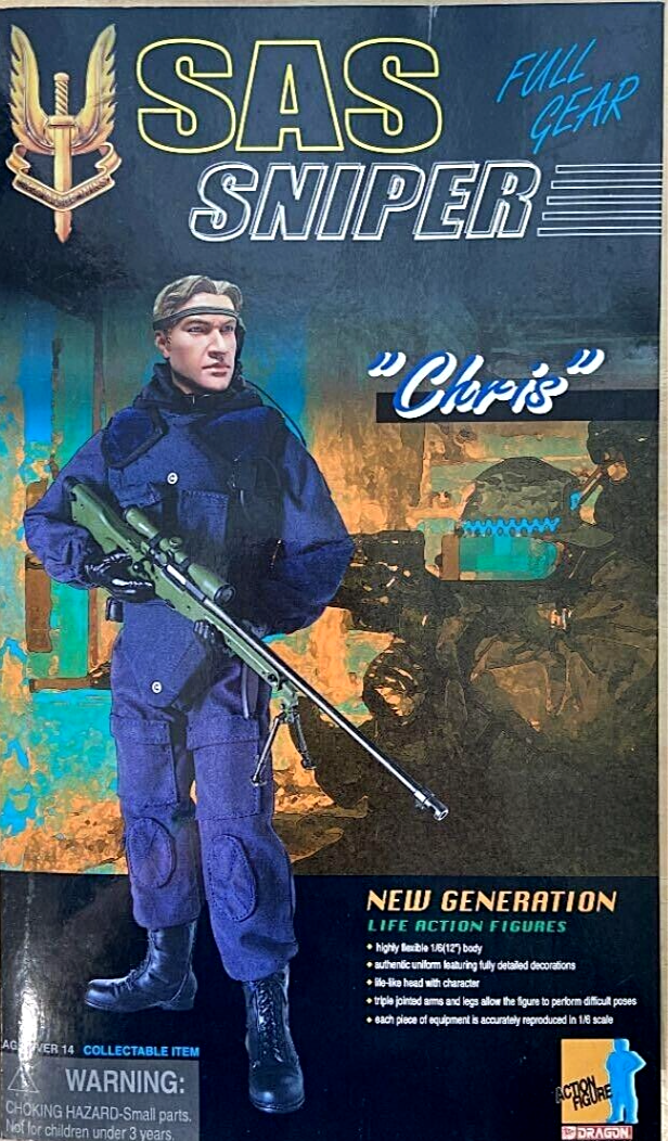 1:6 Dragon SAS Sniper Chris Blue Body Armor Vest 12" Figures