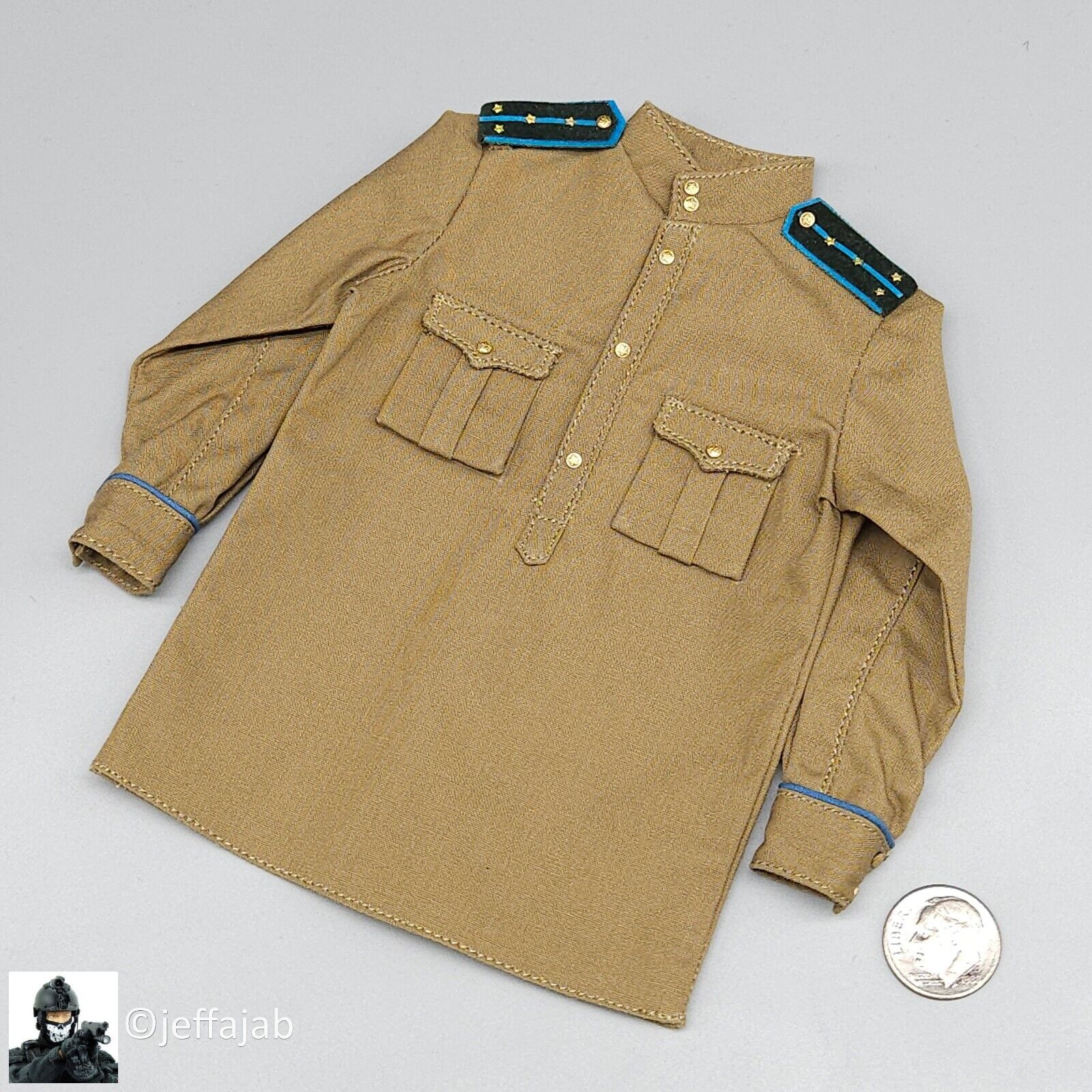 1:6 scale Alert Line WWII Soviet NKVD Officer Shirt Captain Rank for 12" Figures