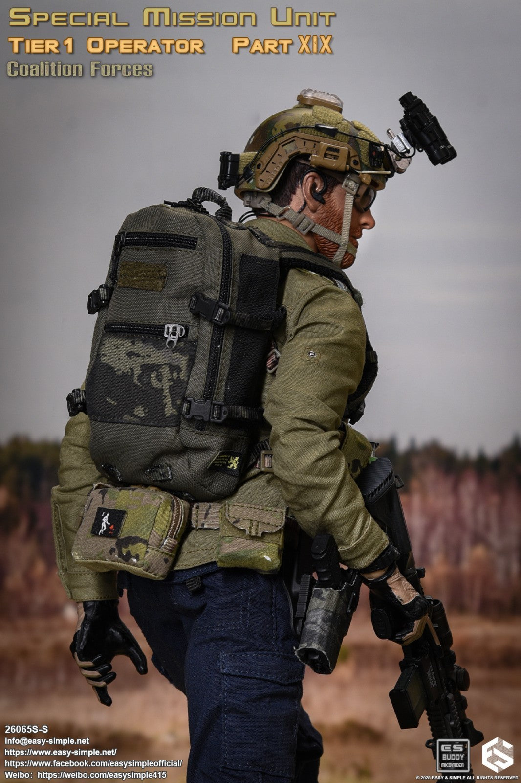 1:6 scale Easy & Simple Coalition Forces SAS Special Backpack for 12" Figure