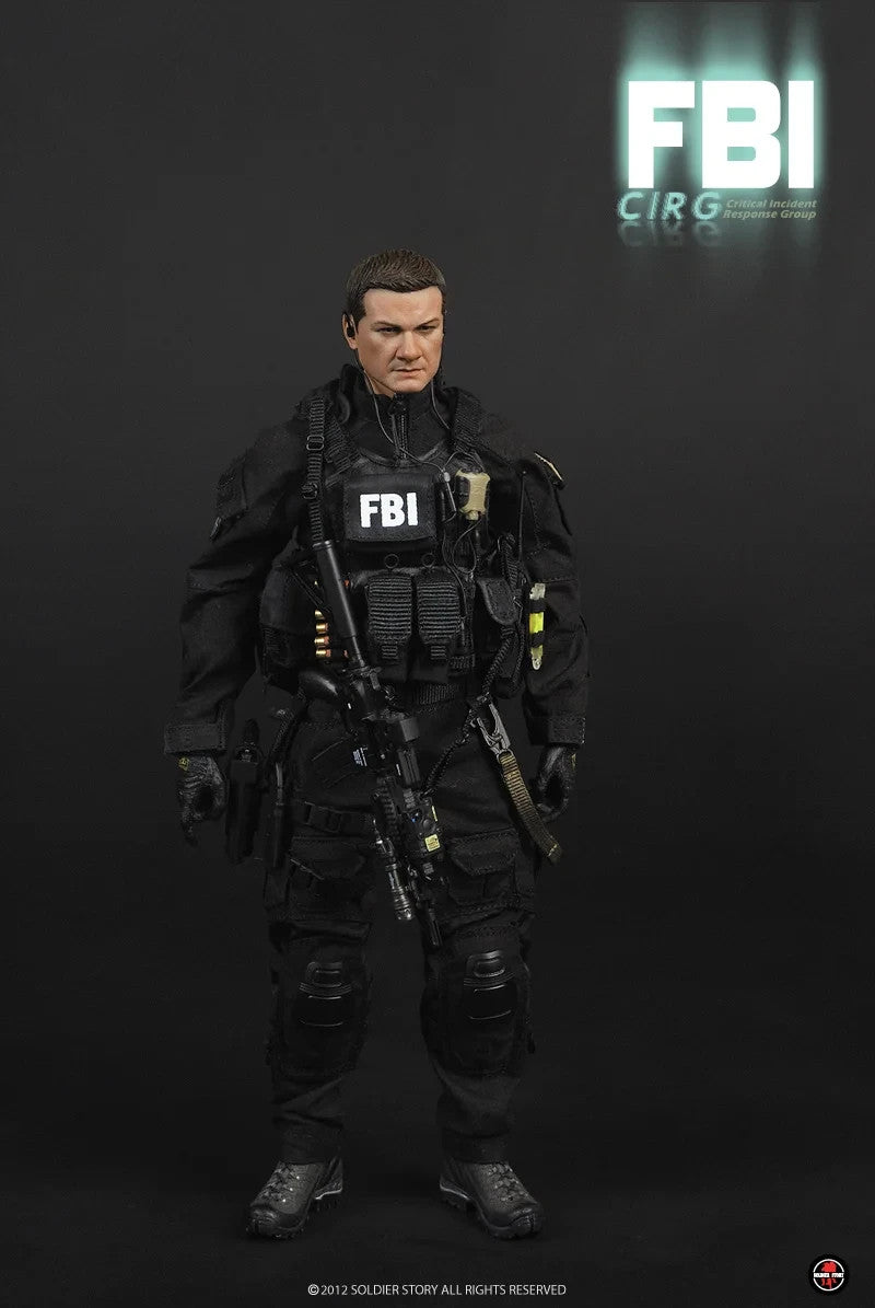 1:6 scale Soldier Story FBI CIRG Gas Mask w/ Black Pouch for 12" Figures