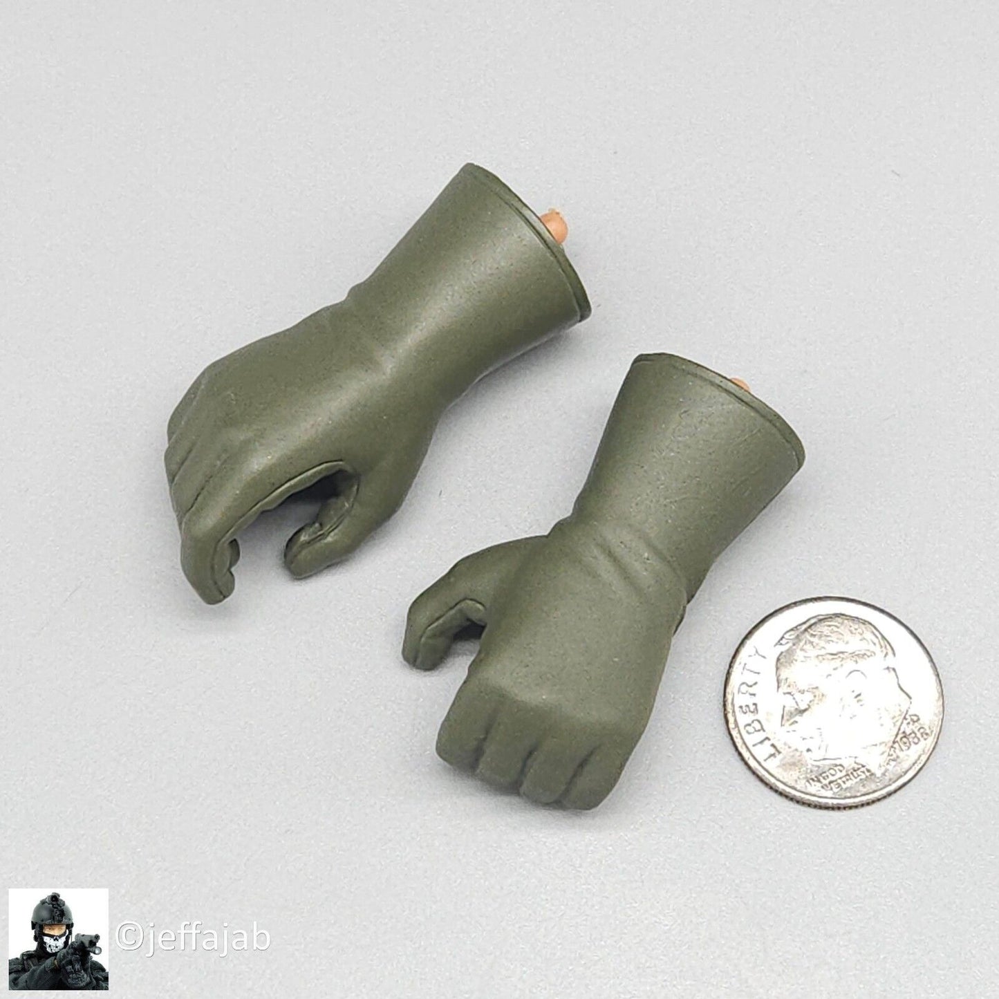 1:6 Dragon Green Gloved Hands for 12" Figures SEAL Pilot