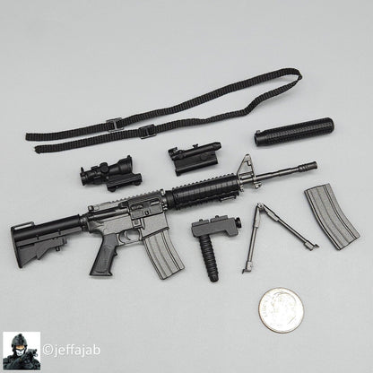 1:6 ZY Toys M4 SOPMOD Rifle w/ Silencer Set for 12" Figures Dragon Delta SEAL