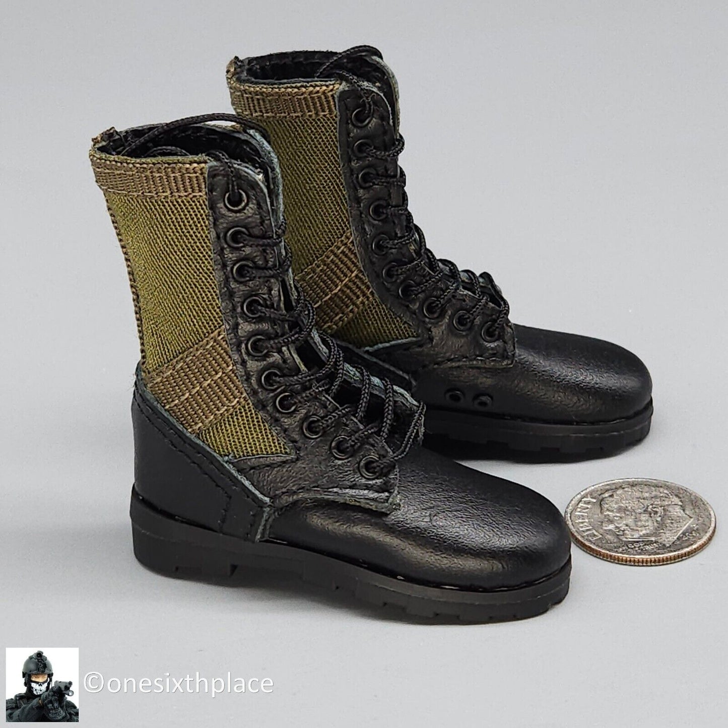 1:6 QO Toys Vietnam US Army Corpsman Jungle Boots (Feet Type) for 12" Figures