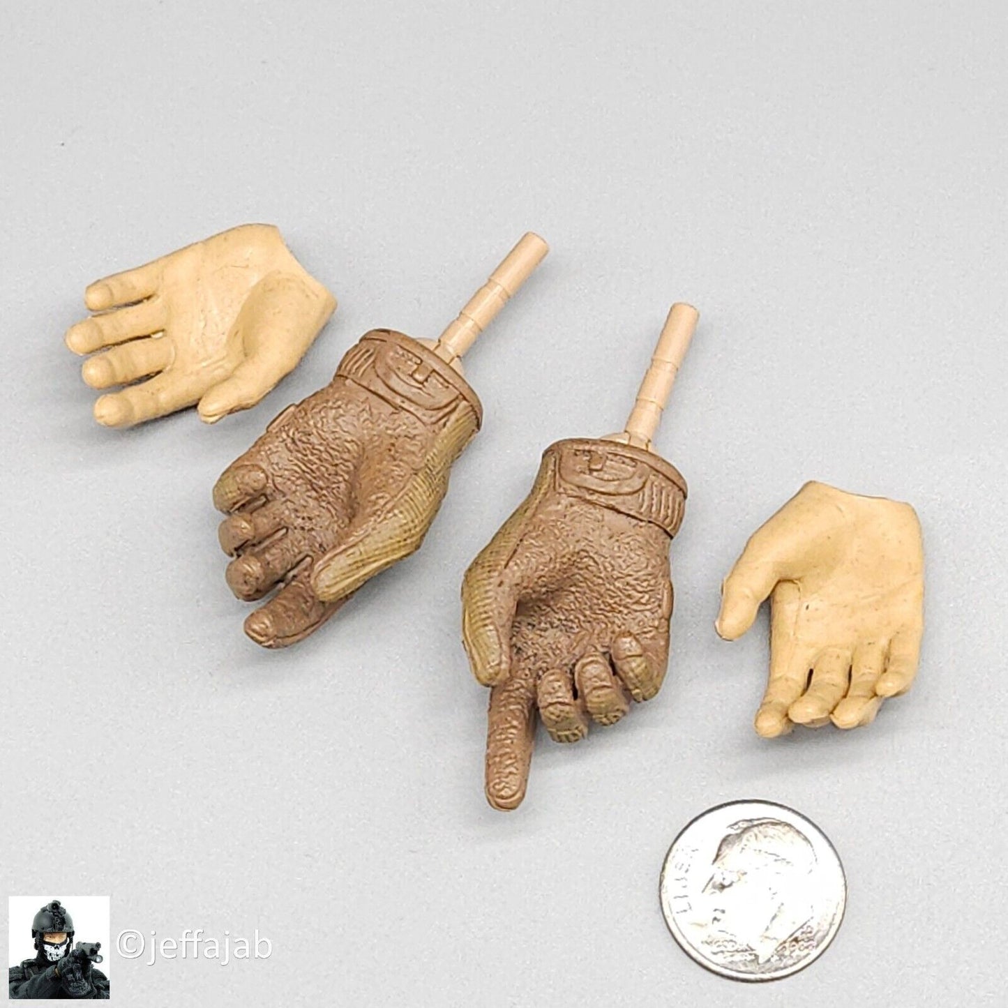 1:6 Easy & Simple HRT Team Leader Tan Mechanix Gloved Hands for 12" Figures