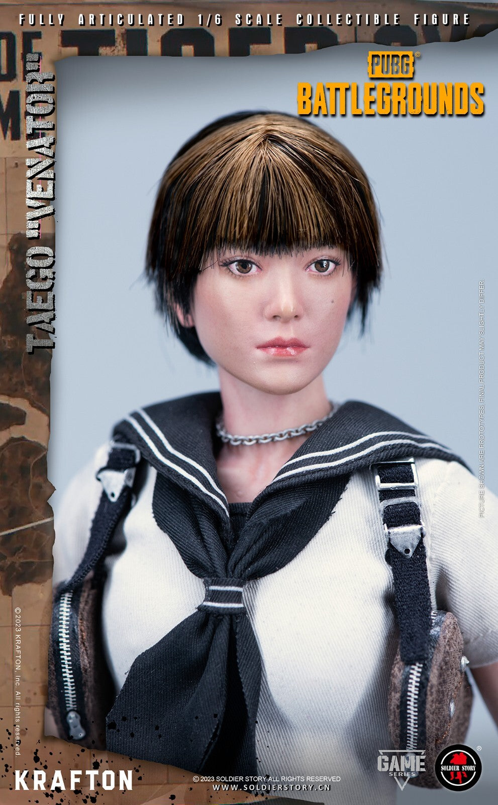 1:6 Soldier Story PUBG Battlegrounds Female Taego Silver Necklace
