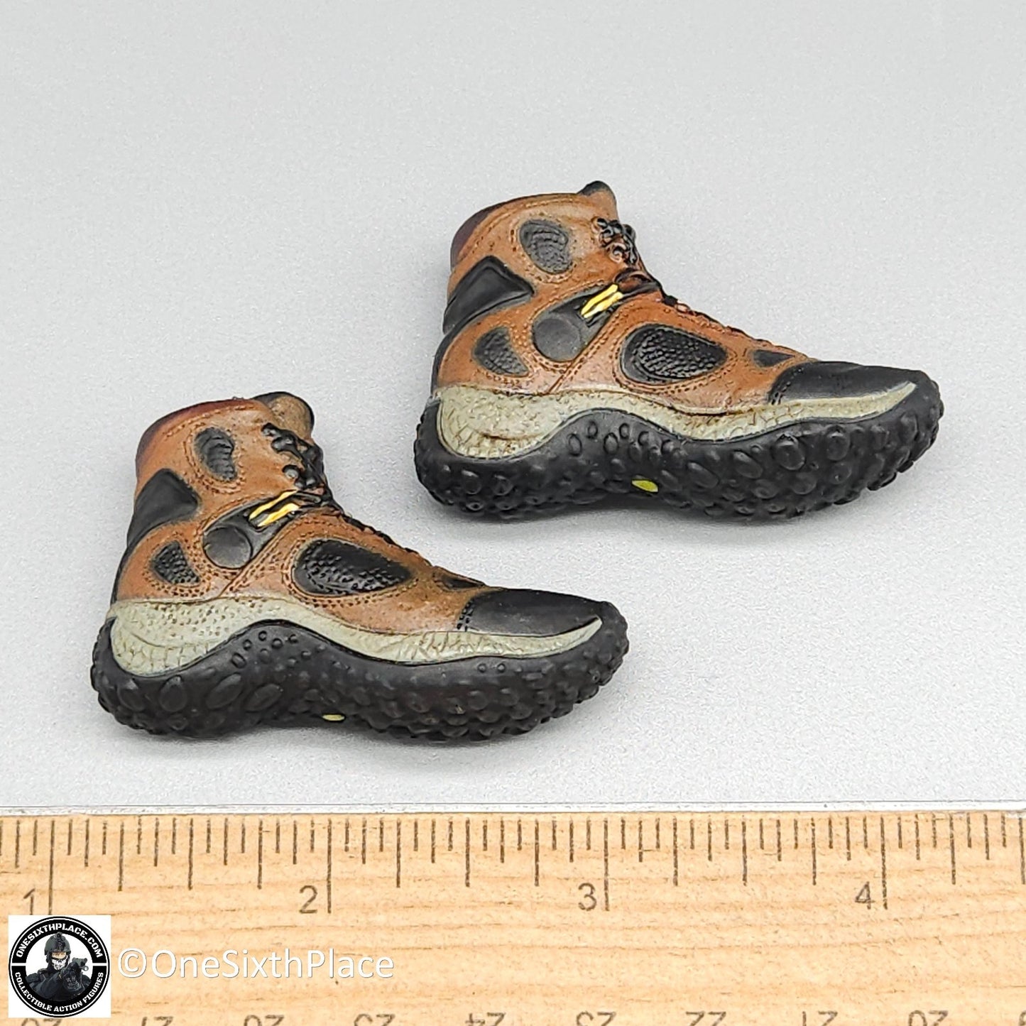 1:6 scale BBI Molded Hiking Boots for Feet for 12" Figures