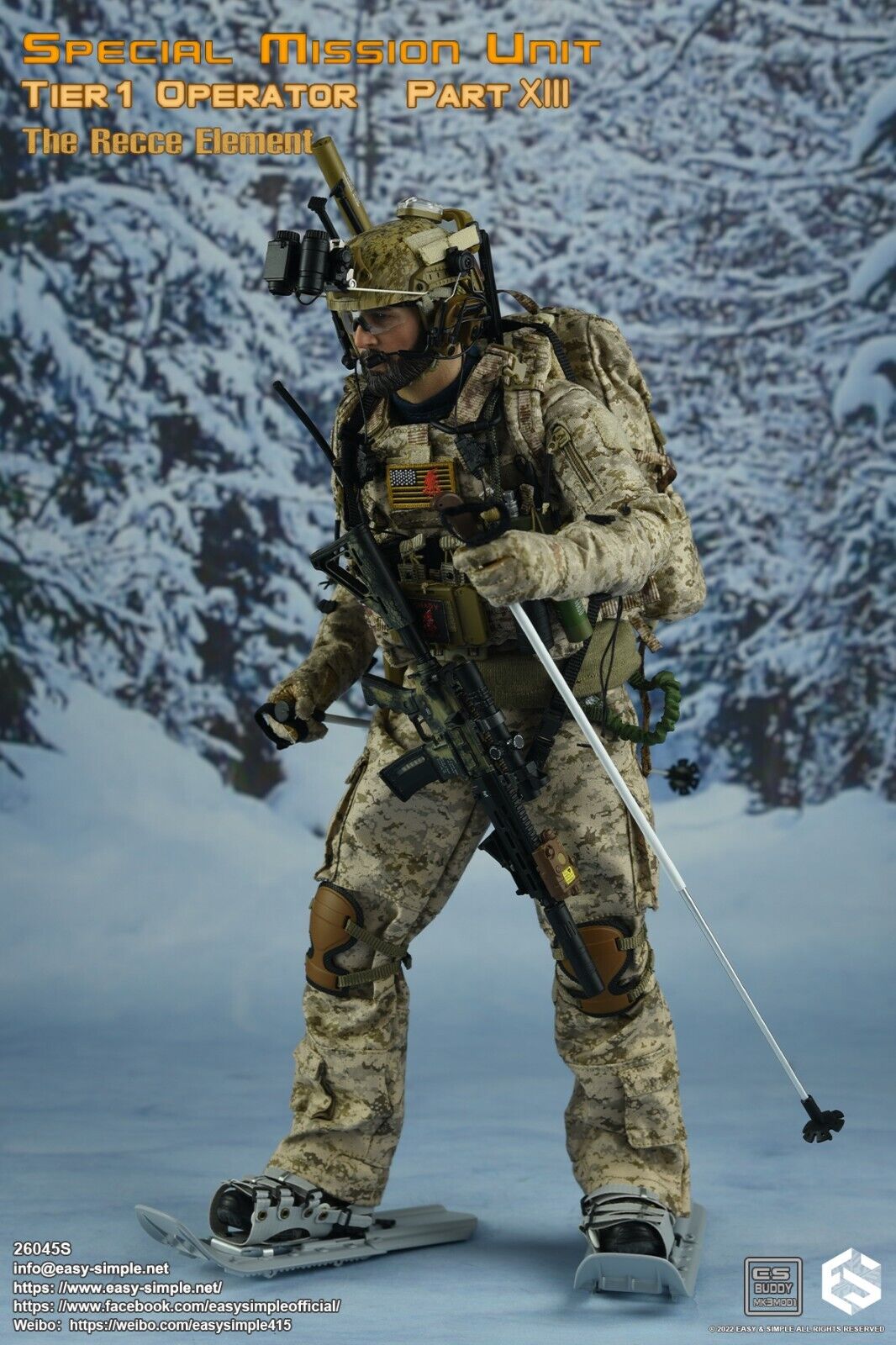 1:6 Easy & Simple Recce Element AOR1 Camo Winter Combat Pants for 12" Figures