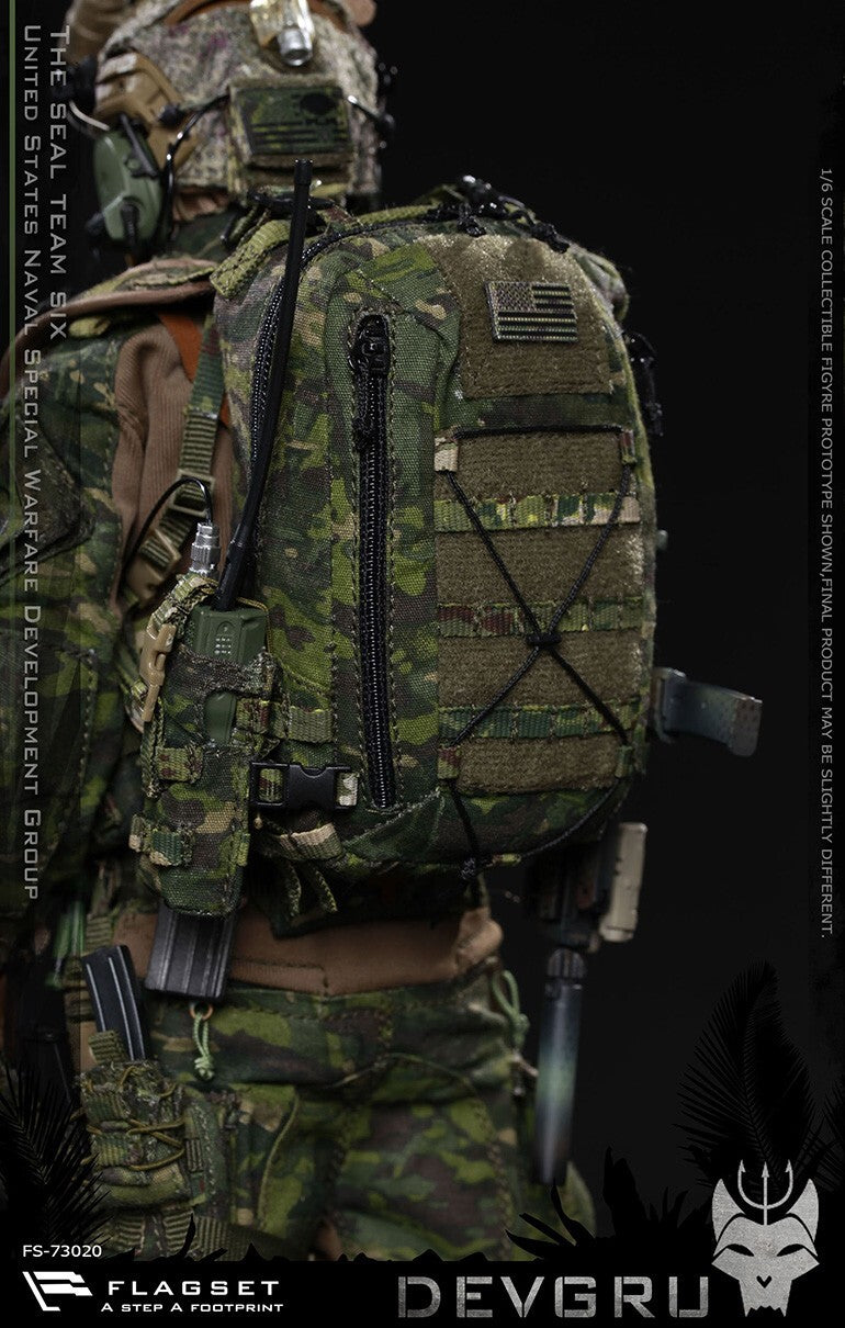 1:6 Flagset DEVGRU Jungle Dagger Multicam Tropic Camo Backpack 12" Figure