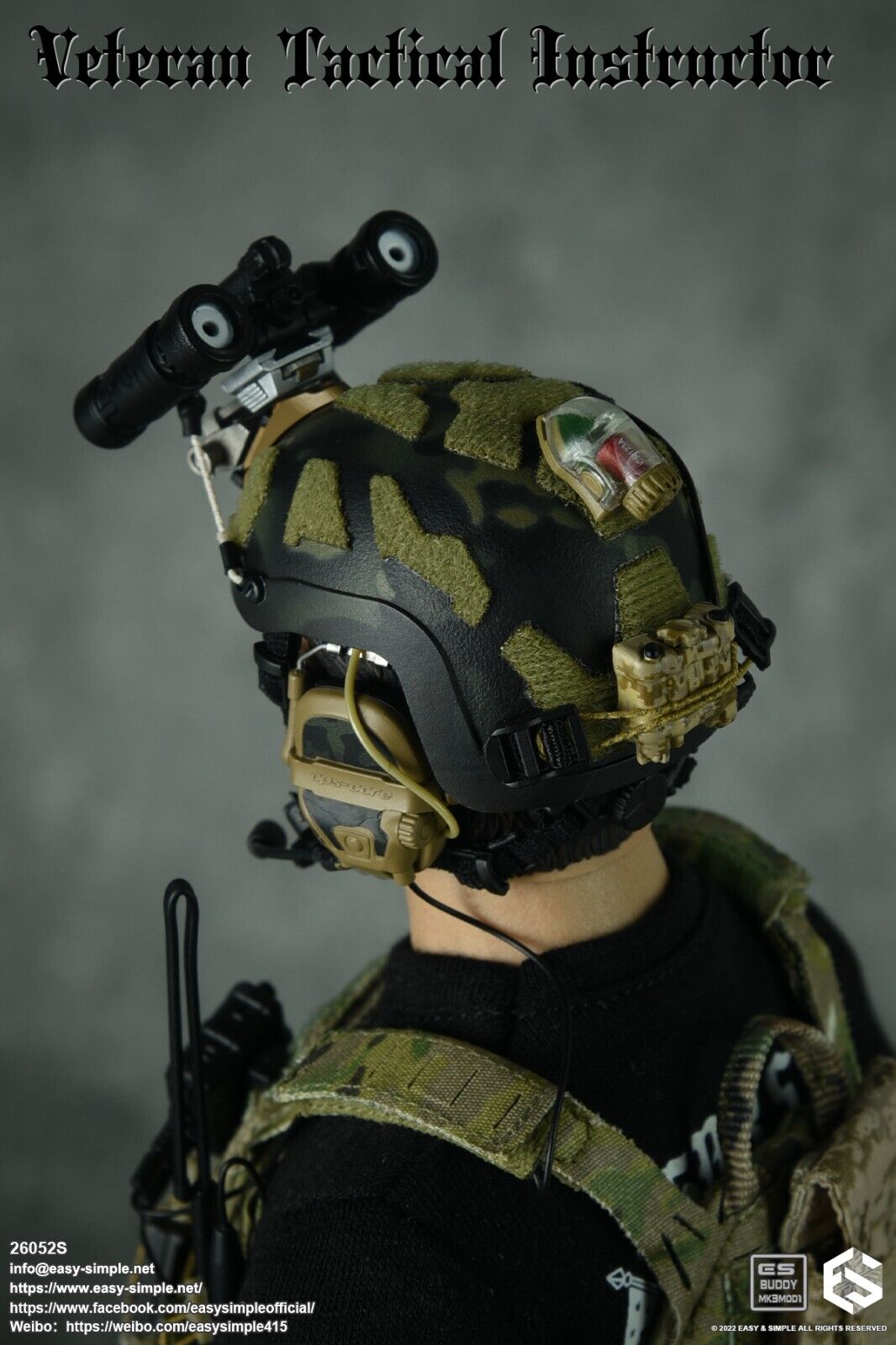 1:6 Easy & Simple Veteran Tactical Instructor Special Ver. MCB Helmet w/ NVG