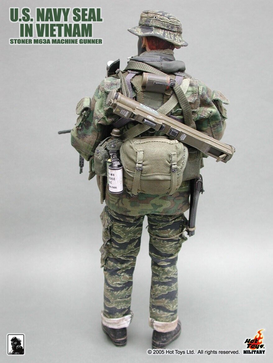 1:6 Scale Hot Toys US Navy SEAL in Vietnam Stoner M63A Machine Gunner 12" Figure