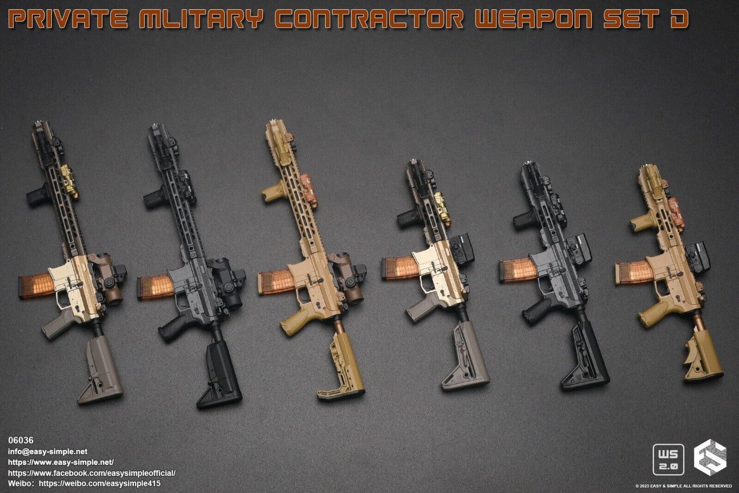 1:6 Easy & Simple Private Military Contractor Weapon Set D Ver. F for 12" Figure