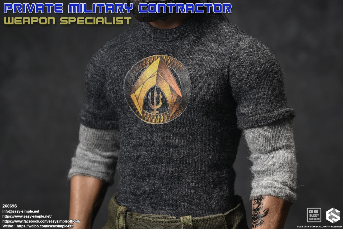 1:6 scale Easy & Simple PMC Weapon Specialist Long Sleeve Shirt