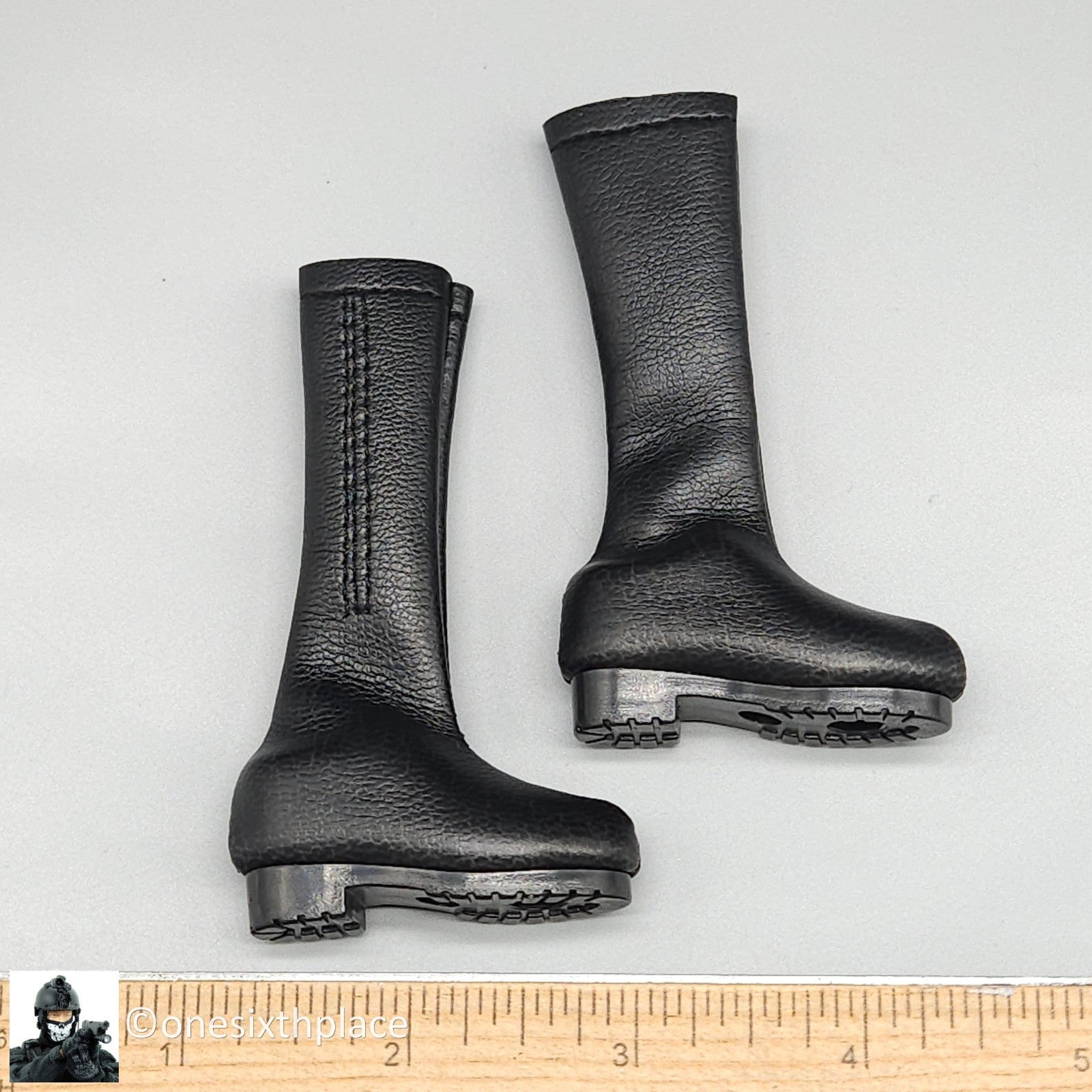 1:6 Triad Toys Boot Camp 2.0 Female Tall Black Boots (Peg Type) for 12" Figures