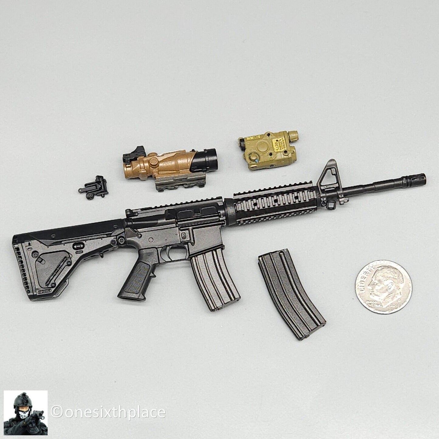 1:6 Soldier Story US Army Pilot Aircrew M4 Rifle w/ ACOG Scope for 12" Figures