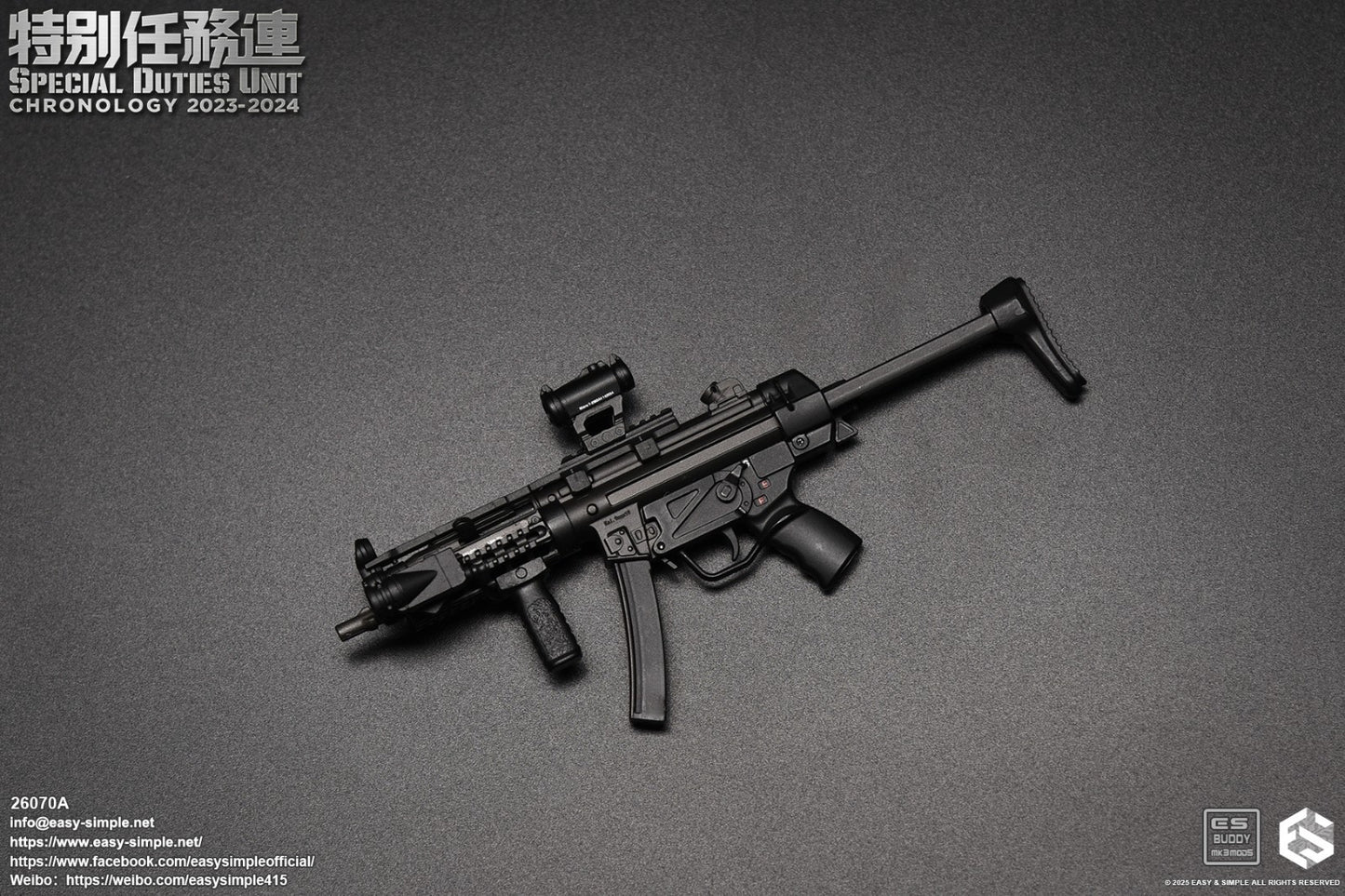 1:6 Easy & Simple SDU Assault Team 2023-2024 MP5 Submachine Gun for 12" Figures