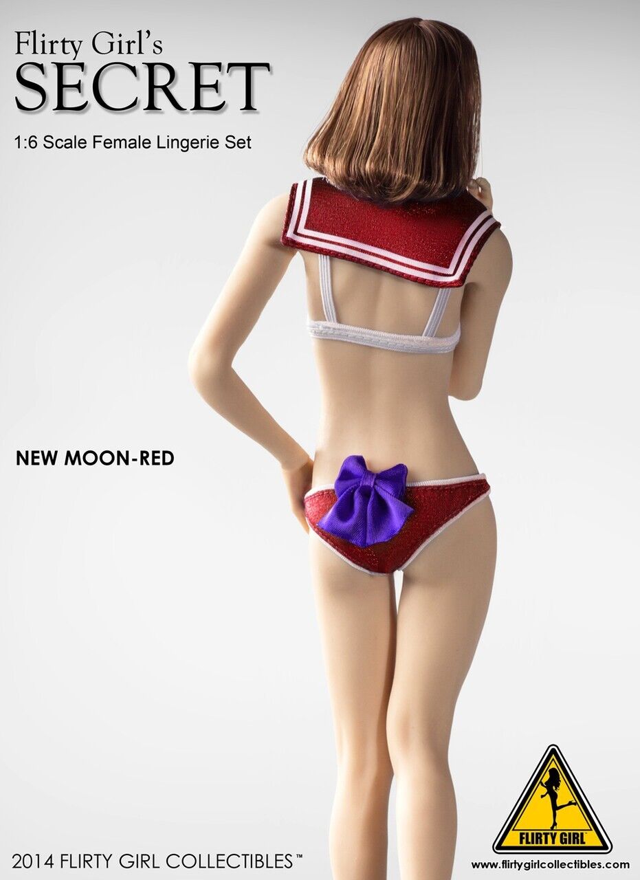 1:6 Flirty Girl New Moon Red Female Lingerie Set for 12" Figures