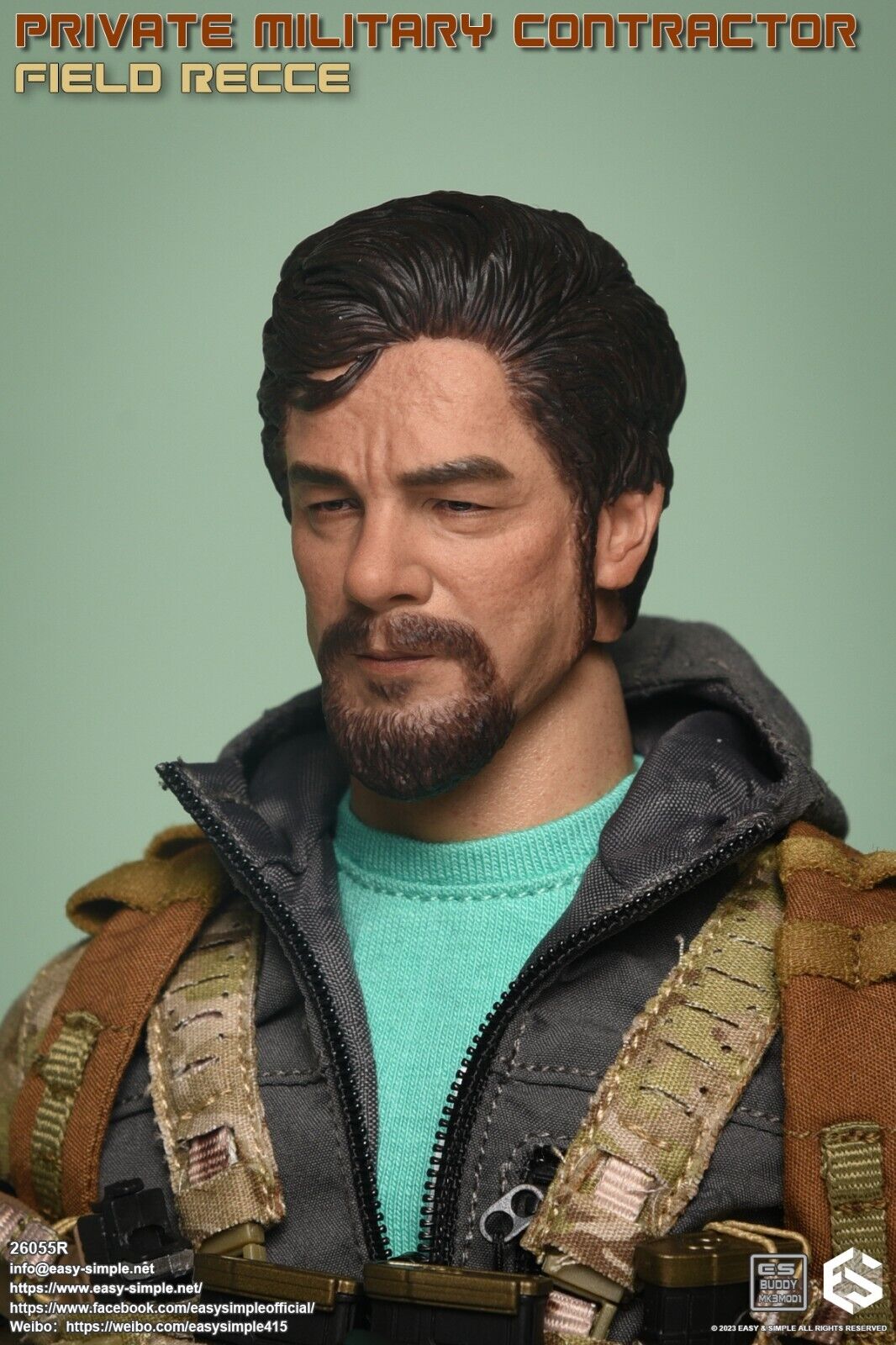 1:6 Easy & Simple PMC Field Recce Male Head Sculpt for 12" Figures