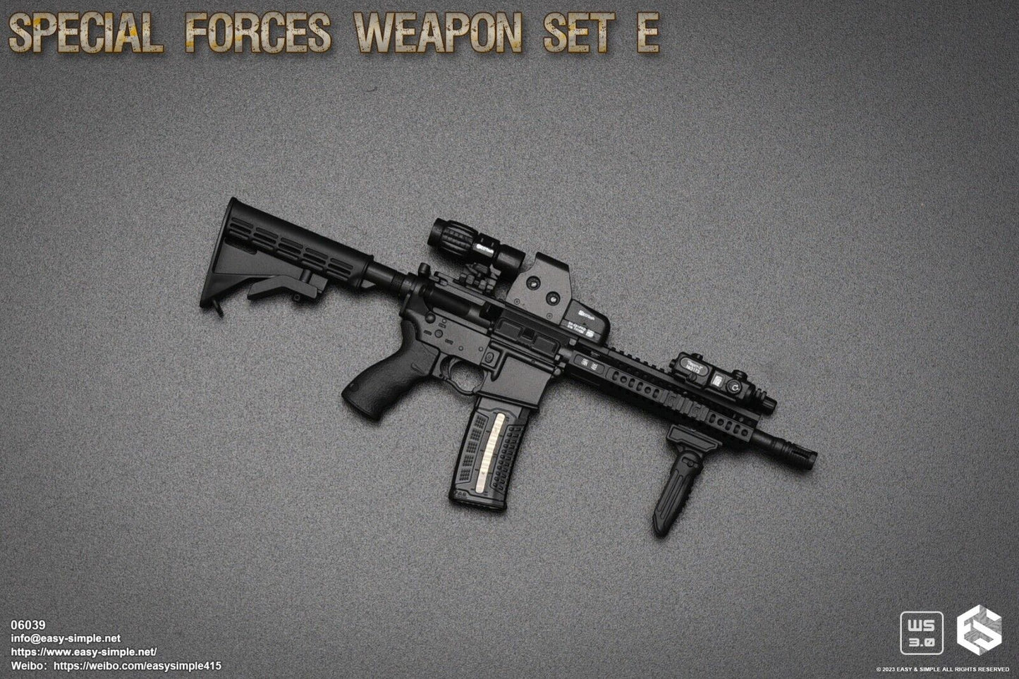 1:6 scale Easy & Simple Special Forces Weapon Set E AR-15 for 12" Figures 06039A