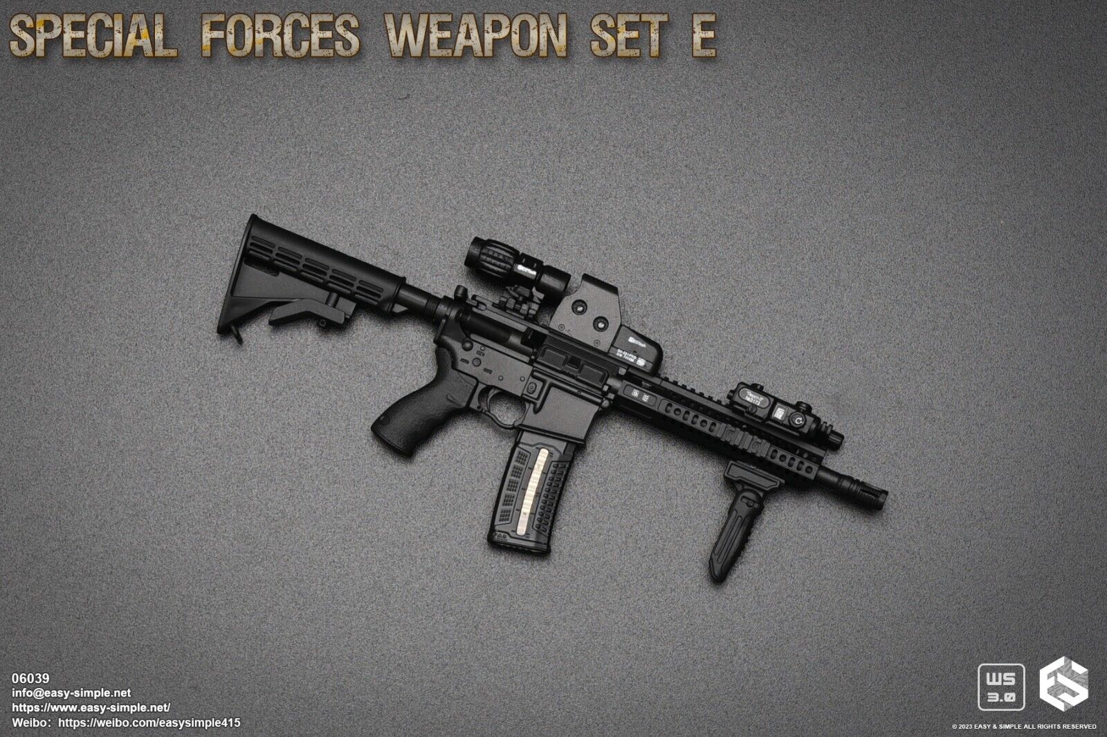 1:6 scale Easy & Simple Special Forces Weapon Set E AR-15 for 12" Figures 06039A