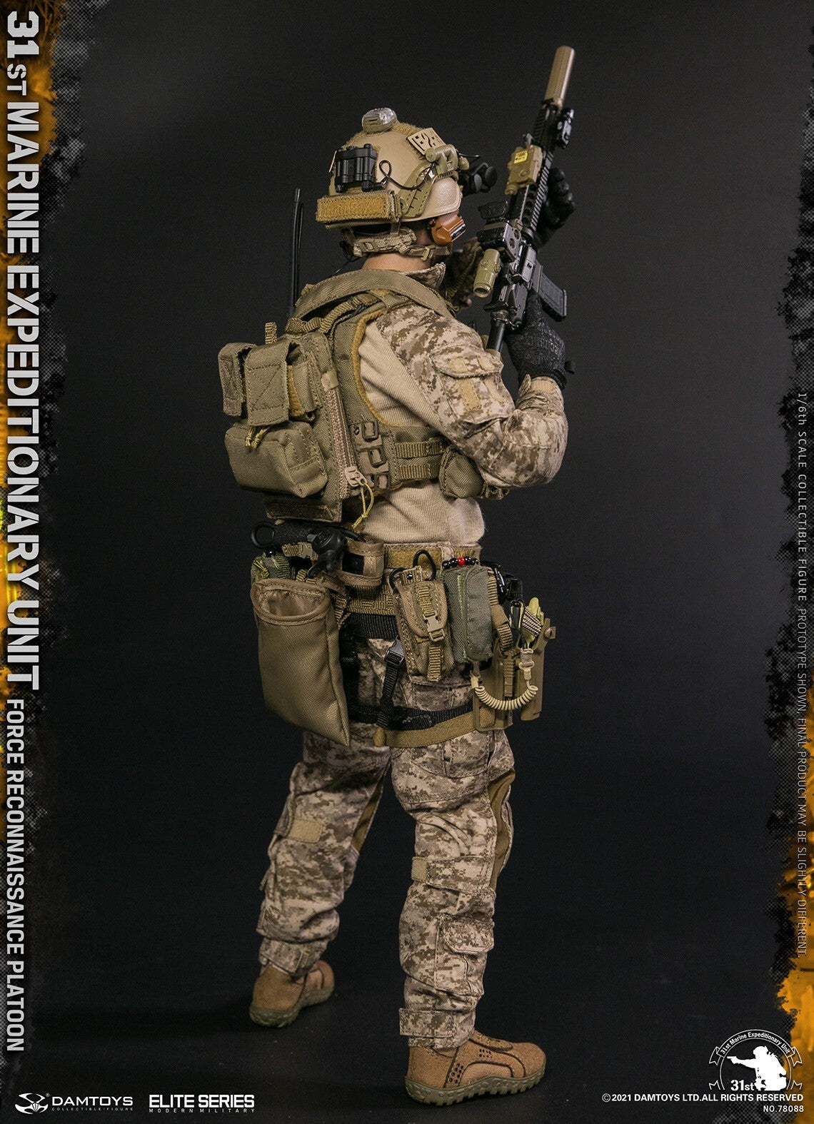 1:6 DamToys 31st MEU Force Reconnaissance Platoon Tan MOLLE Belt for 12" Figures