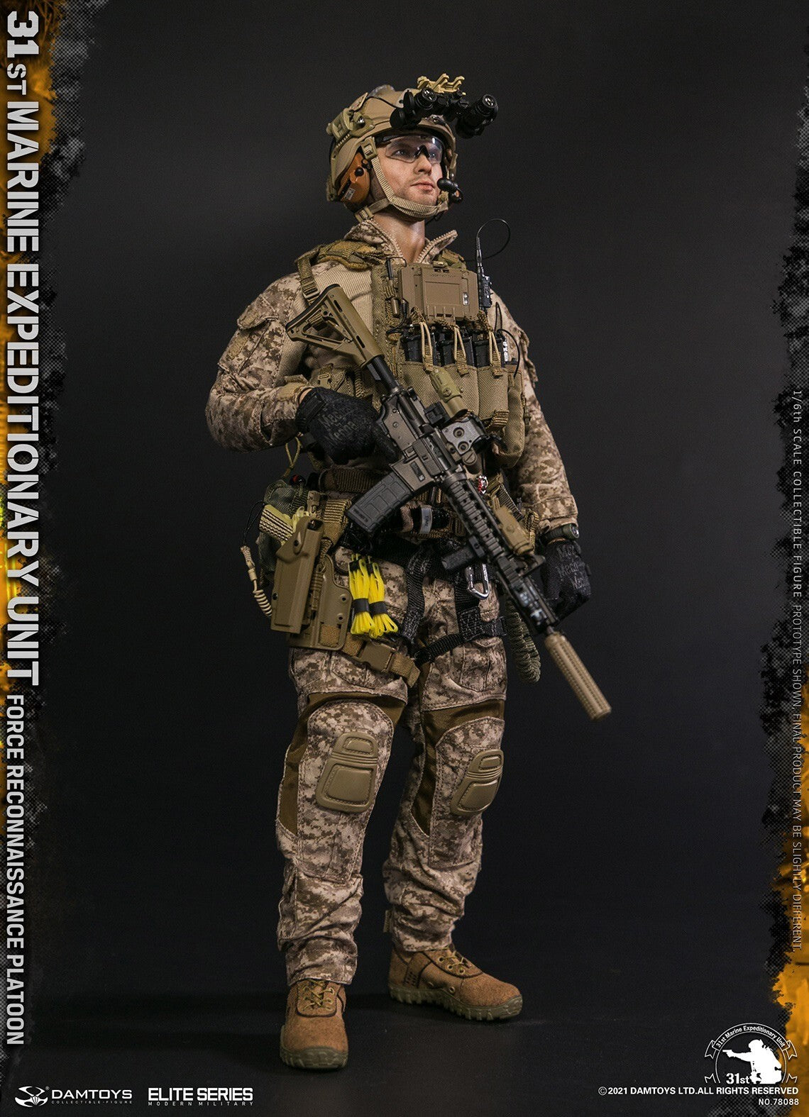 1:6 DamToys 31st MEU Force Reconnaissance Platoon Tan MOLLE Belt for 12" Figures