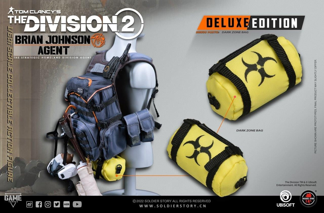 1:6 Soldier Story The Division 2 Agent Brian Johnson Dark Zone Bag Buttpack