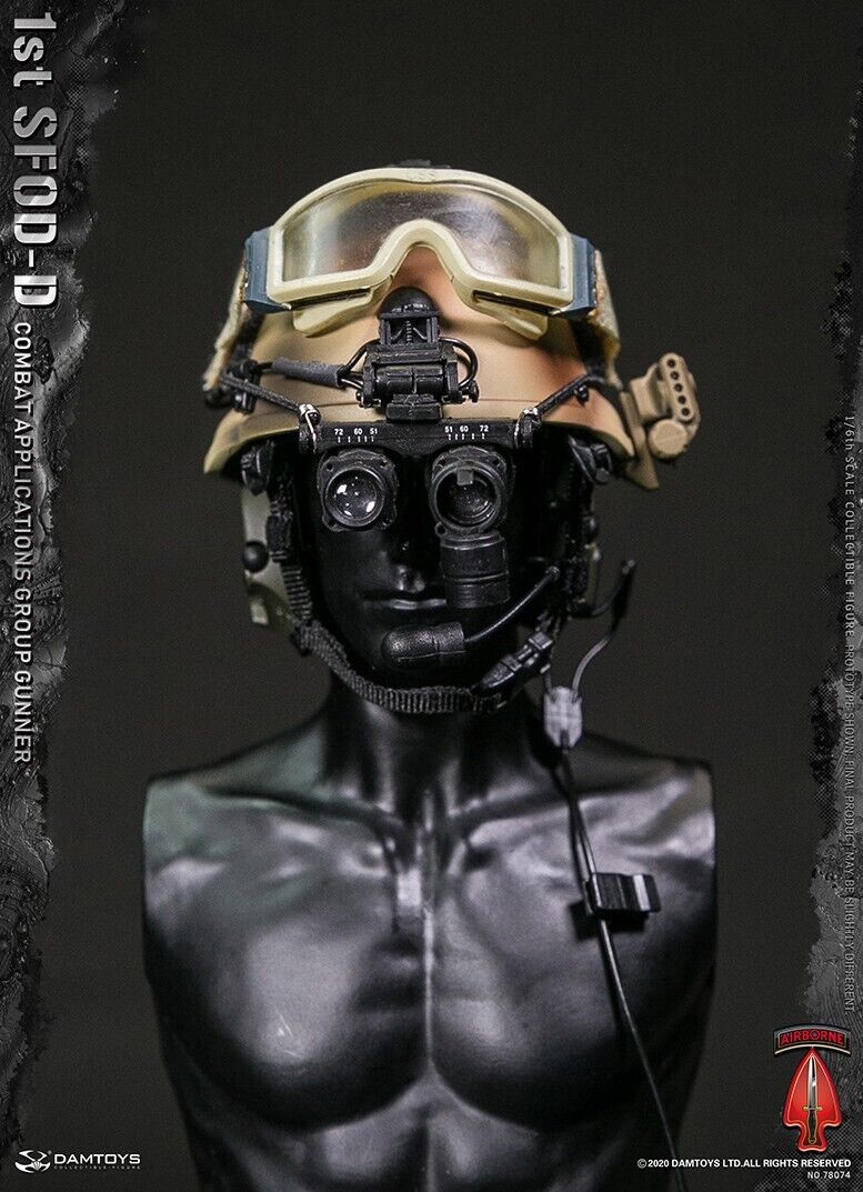 1:6 scale DamToys 1st SFOD-D Gunner MICH Helmet w/ NVG for 12" Figures